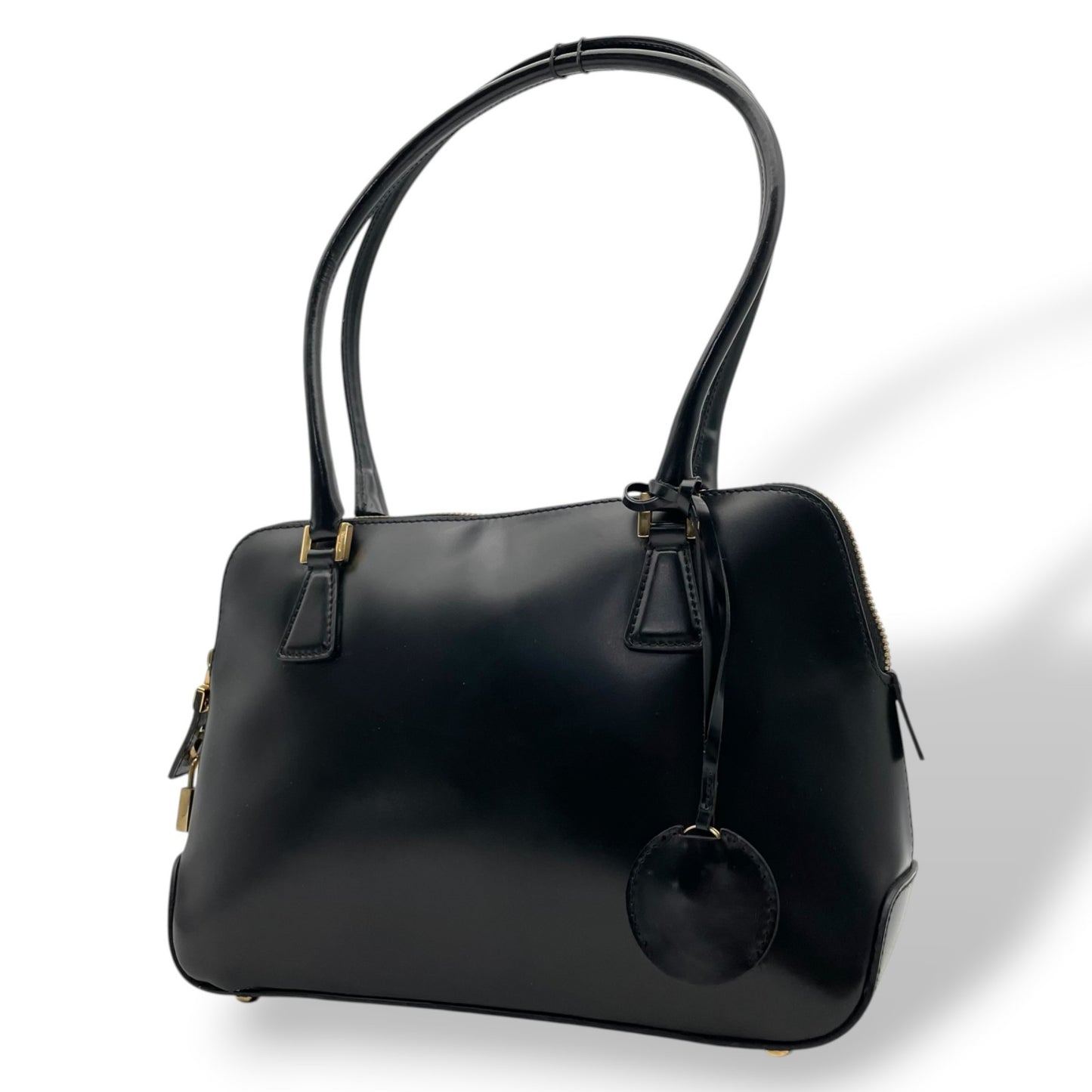 Salvatore Ferragamo フェラガモ ガンチーニ ハンドバッグ レザー ブラック ゴールド金具 パドロック フォーマル レディース B4