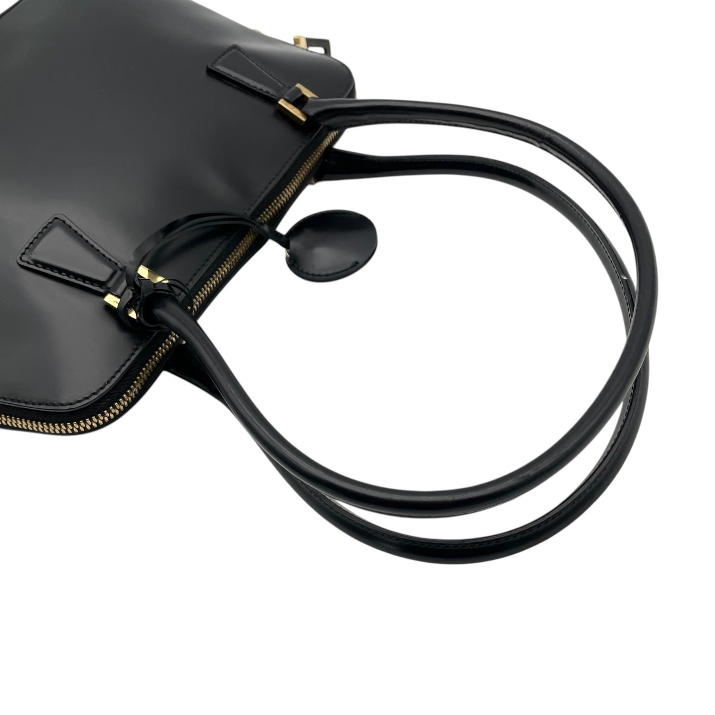 Salvatore Ferragamo フェラガモ ガンチーニ ハンドバッグ レザー ブラック ゴールド金具 パドロック フォーマル レディース B4