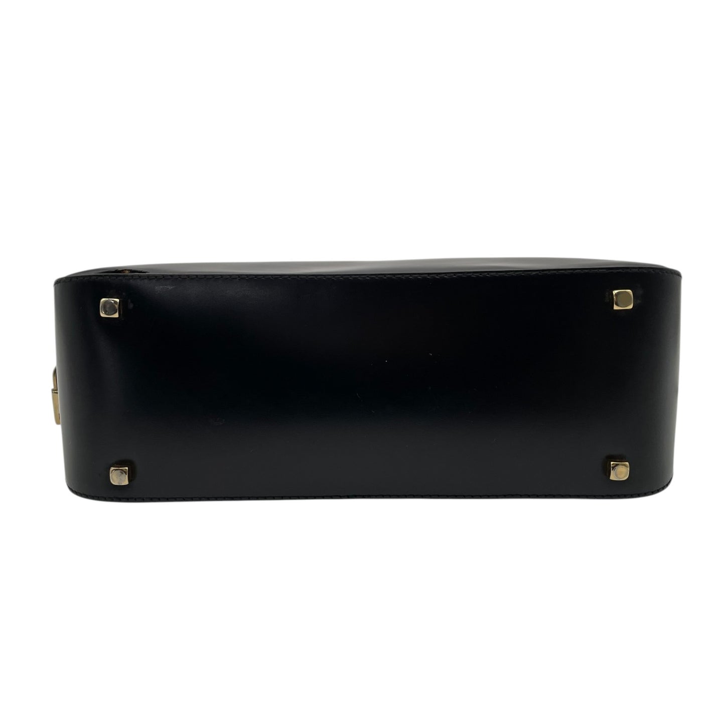 Salvatore Ferragamo フェラガモ ガンチーニ ハンドバッグ レザー ブラック ゴールド金具 パドロック フォーマル レディース B4