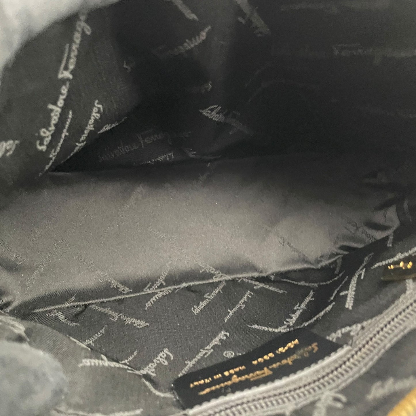 Salvatore Ferragamo フェラガモ ガンチーニ ハンドバッグ レザー ブラック ゴールド金具 パドロック フォーマル レディース B4