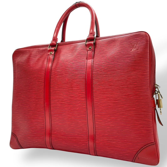 ルイ・ヴィトン LOUIS VUITTON エピ ブリーフケース ビジネスバッグ ハンドバッグ レザー 本革 レッド 赤 ゴールド金具 メンズ レディース ユニセックス 男女兼用 ヴィンテージ クラシック エレガント 通勤 ビジネス A4収納可 自立可 B