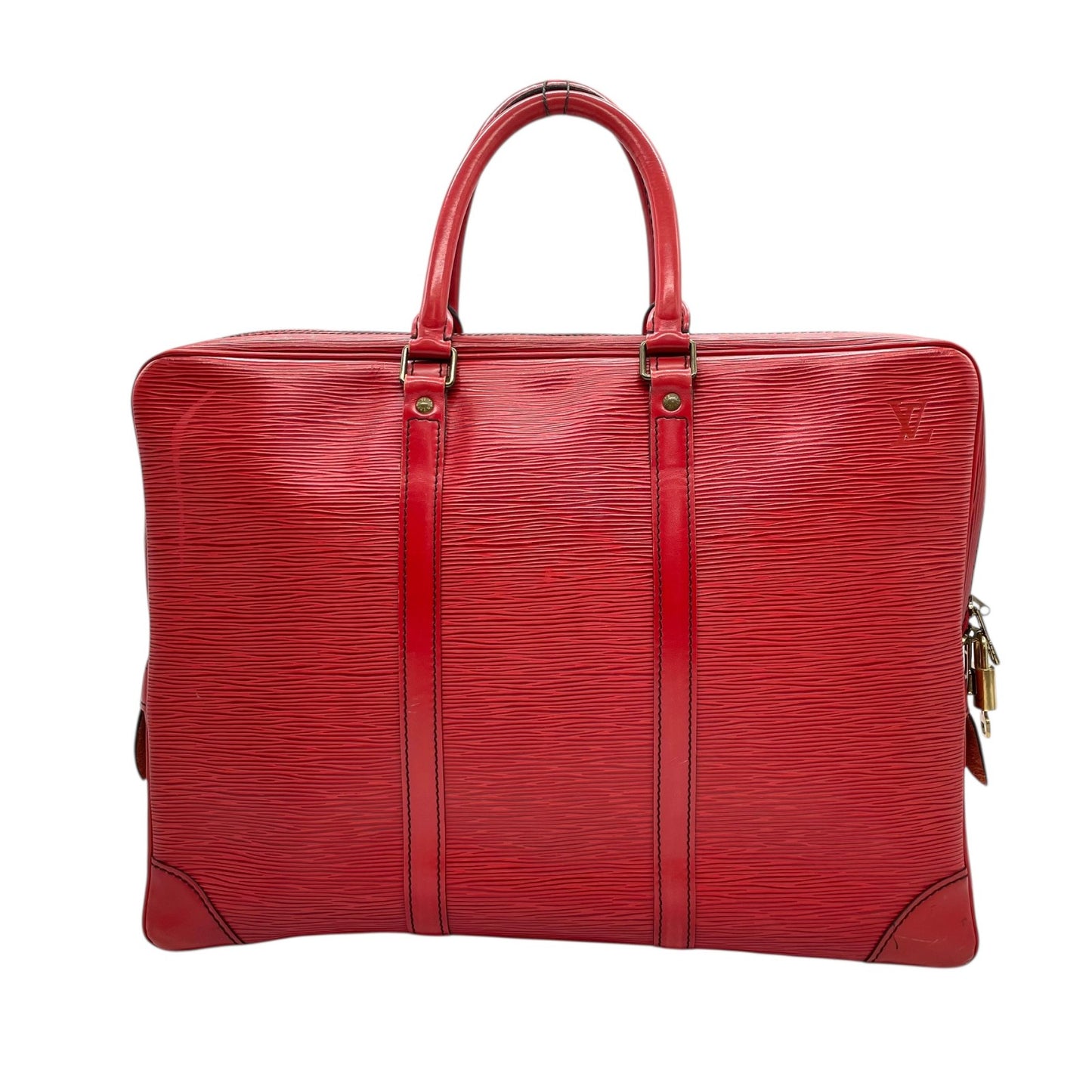 ルイ・ヴィトン LOUIS VUITTON エピ ブリーフケース ビジネスバッグ ハンドバッグ レザー 本革 レッド 赤 ゴールド金具 メンズ レディース ユニセックス 男女兼用 ヴィンテージ クラシック エレガント 通勤 ビジネス A4収納可 自立可 B