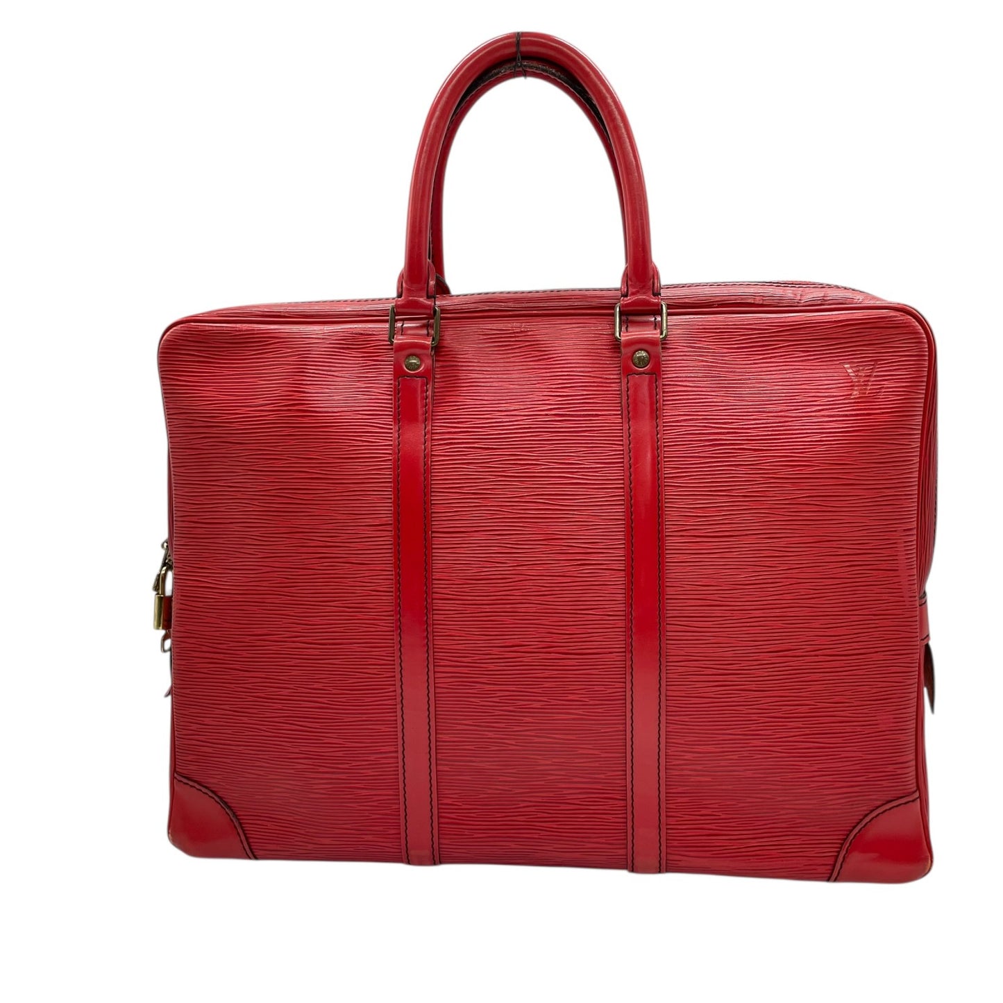 ルイ・ヴィトン LOUIS VUITTON エピ ブリーフケース ビジネスバッグ ハンドバッグ レザー 本革 レッド 赤 ゴールド金具 メンズ レディース ユニセックス 男女兼用 ヴィンテージ クラシック エレガント 通勤 ビジネス A4収納可 自立可 B