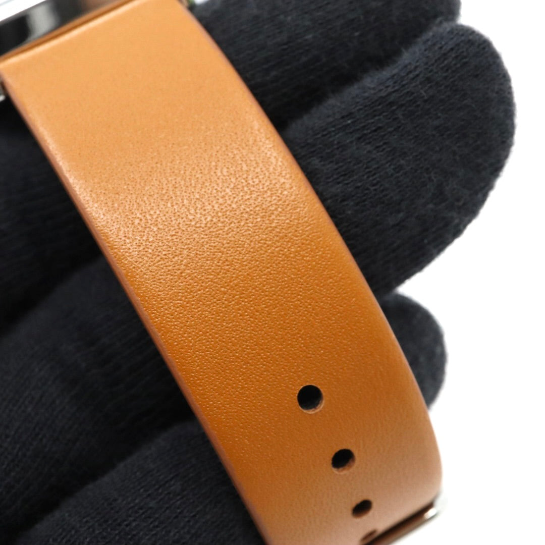 【未使用級／稼働品】カシオ CASIO スタンダード MTP-M305 ムーンフェイズ 腕時計 メンズ ユニセックス クォーツ アナログ スクエア 角型 シルバー ブラック文字盤 ブラウンレザー 海外モデル 逆輸入 クラシック レトロ 希少 レア G8