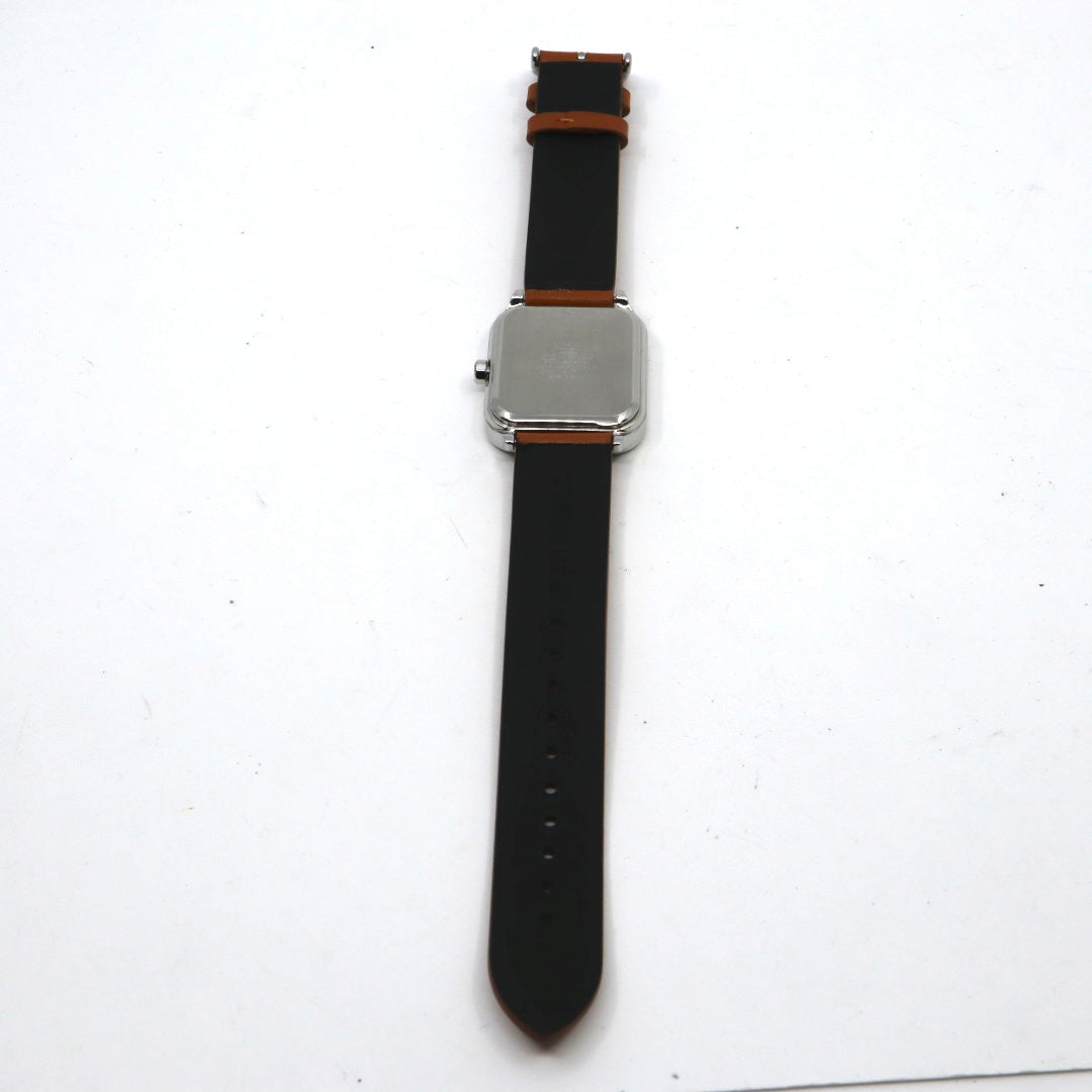 【未使用級／稼働品】カシオ CASIO スタンダード MTP-M305 ムーンフェイズ 腕時計 メンズ ユニセックス クォーツ アナログ スクエア 角型 シルバー ブラック文字盤 ブラウンレザー 海外モデル 逆輸入 クラシック レトロ 希少 レア G8