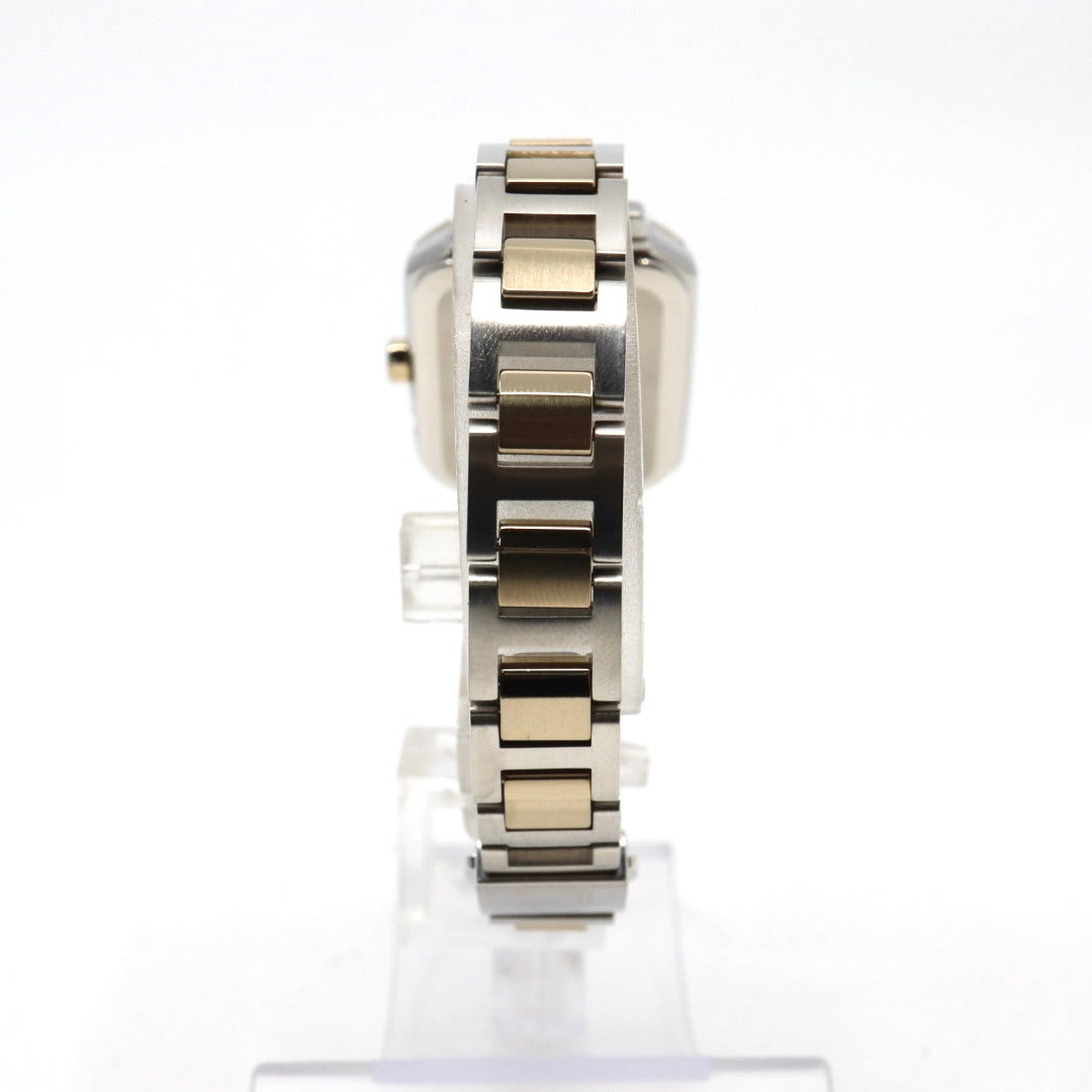 【未使用級／稼働品】セイコー ルキア LUKIAYASE プロデュース 限定モデル SSVW105 1B32-0AP0 ソーラー電波 ダイヤモンド サファイア 白蝶貝 スクエア レディース 腕時計 コンビ 希少 レア クリーニング済 G8