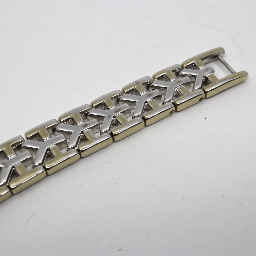 【電池交換済】美品 イヴサンローラン Yves Saint Laurent オクタゴン 2200-241762 レディース 腕時計 クォーツ コンビ ゴールド シルバー YSLロゴベルト 八角形 ビンテージ レトロ クラシック ドレスウォッチ 上品 G7