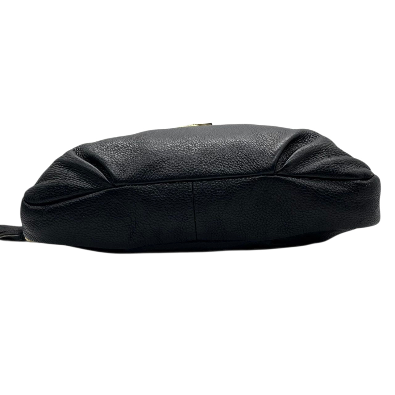 TORY BURCH トリーバーチ ショルダーバッグ ハンドバッグ 2WAY チェーンショルダー タッセル フリンジ デカロゴ レザー 本革 シボ革 ブラック 黒 ゴールド金具 レディース エレガント クラシック 大容量 クリーニング済み s39