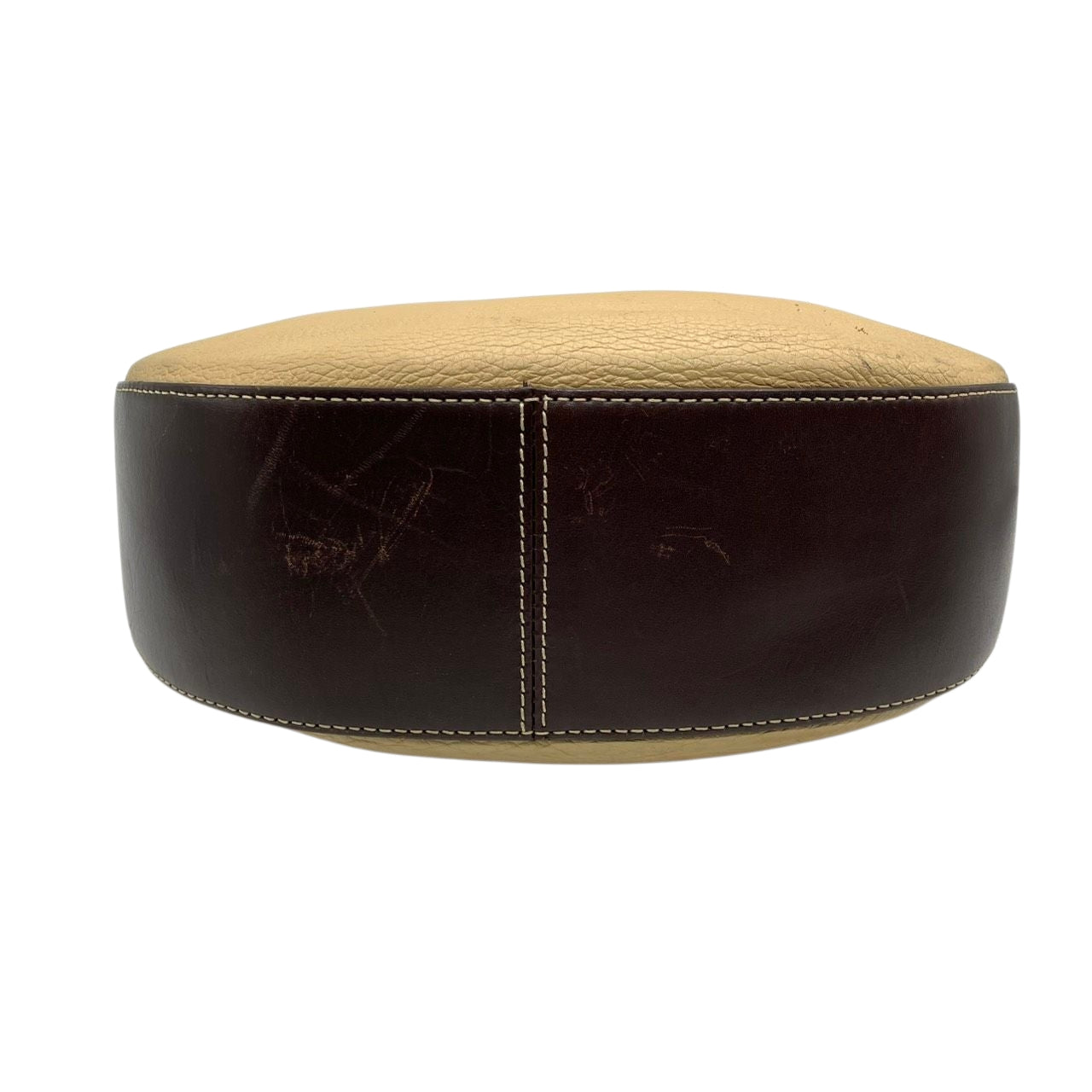 【希少コラボ】キタムラ ディズニー ワンショルダーバッグ レザー バイカラー ベージュ ブラウン レディース 肩掛け Kロゴチャーム 東京ディズニーリゾート限定 Kitamura x Disney ホーボーバッグ 日本製 U1