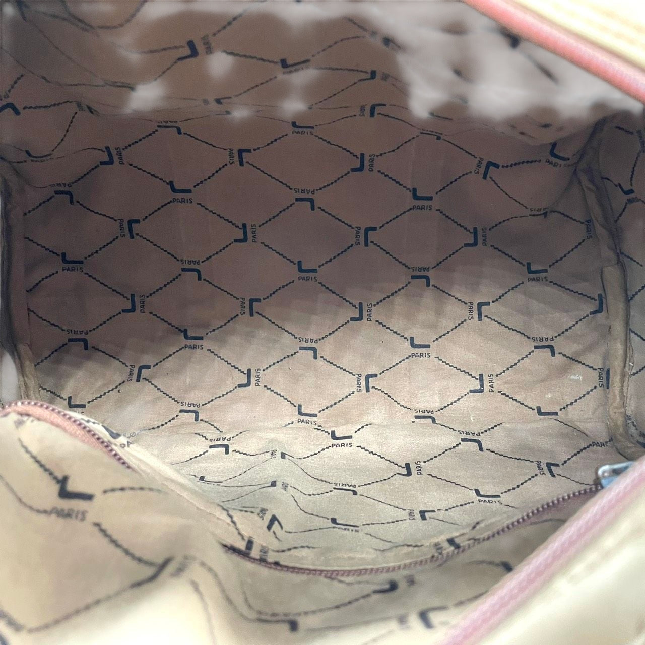 ランセル LANCEL ミニボストンバッグ ハンドバッグ ナイロン レザー バイカラー ベージュ ブラウン レディース メンズ ユニセックス Lロゴ フランス製 クラシック ビンテージ 旅行 トラベルバッグ U1