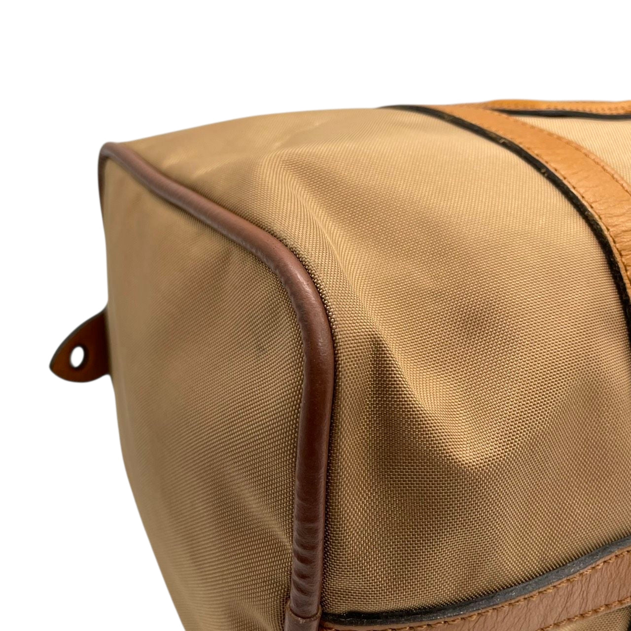 ランセル LANCEL ミニボストンバッグ ハンドバッグ ナイロン レザー バイカラー ベージュ ブラウン レディース メンズ ユニセックス Lロゴ フランス製 クラシック ビンテージ 旅行 トラベルバッグ U1