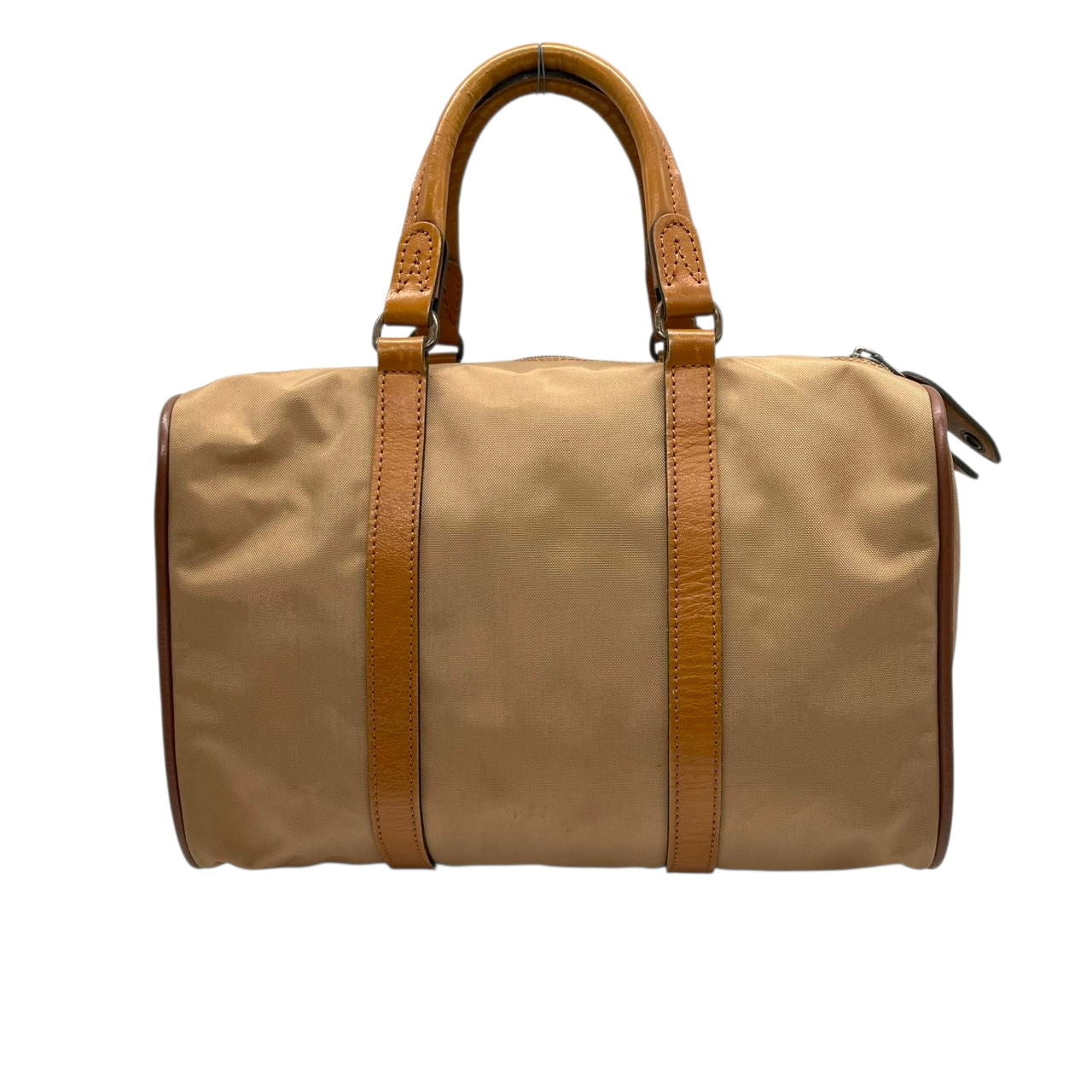 ランセル LANCEL ミニボストンバッグ ハンドバッグ ナイロン レザー バイカラー ベージュ ブラウン レディース メンズ ユニセックス Lロゴ フランス製 クラシック ビンテージ 旅行 トラベルバッグ U1