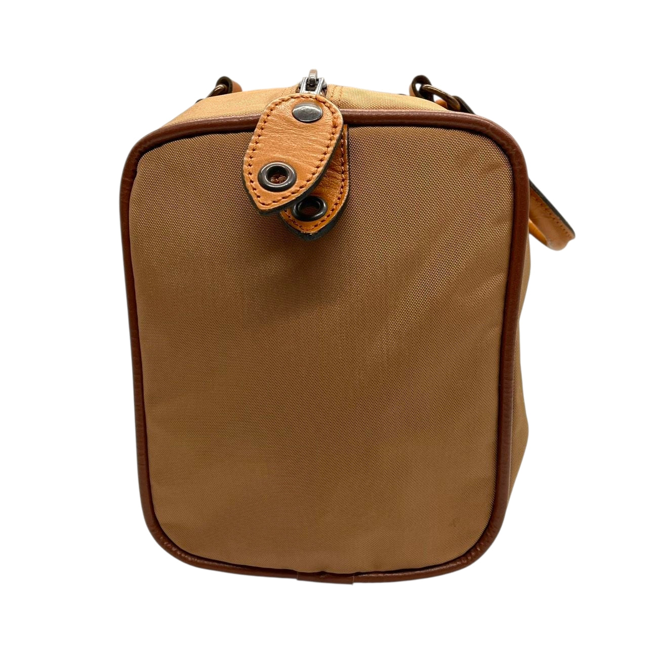 ランセル LANCEL ミニボストンバッグ ハンドバッグ ナイロン レザー バイカラー ベージュ ブラウン レディース メンズ ユニセックス Lロゴ フランス製 クラシック ビンテージ 旅行 トラベルバッグ U1