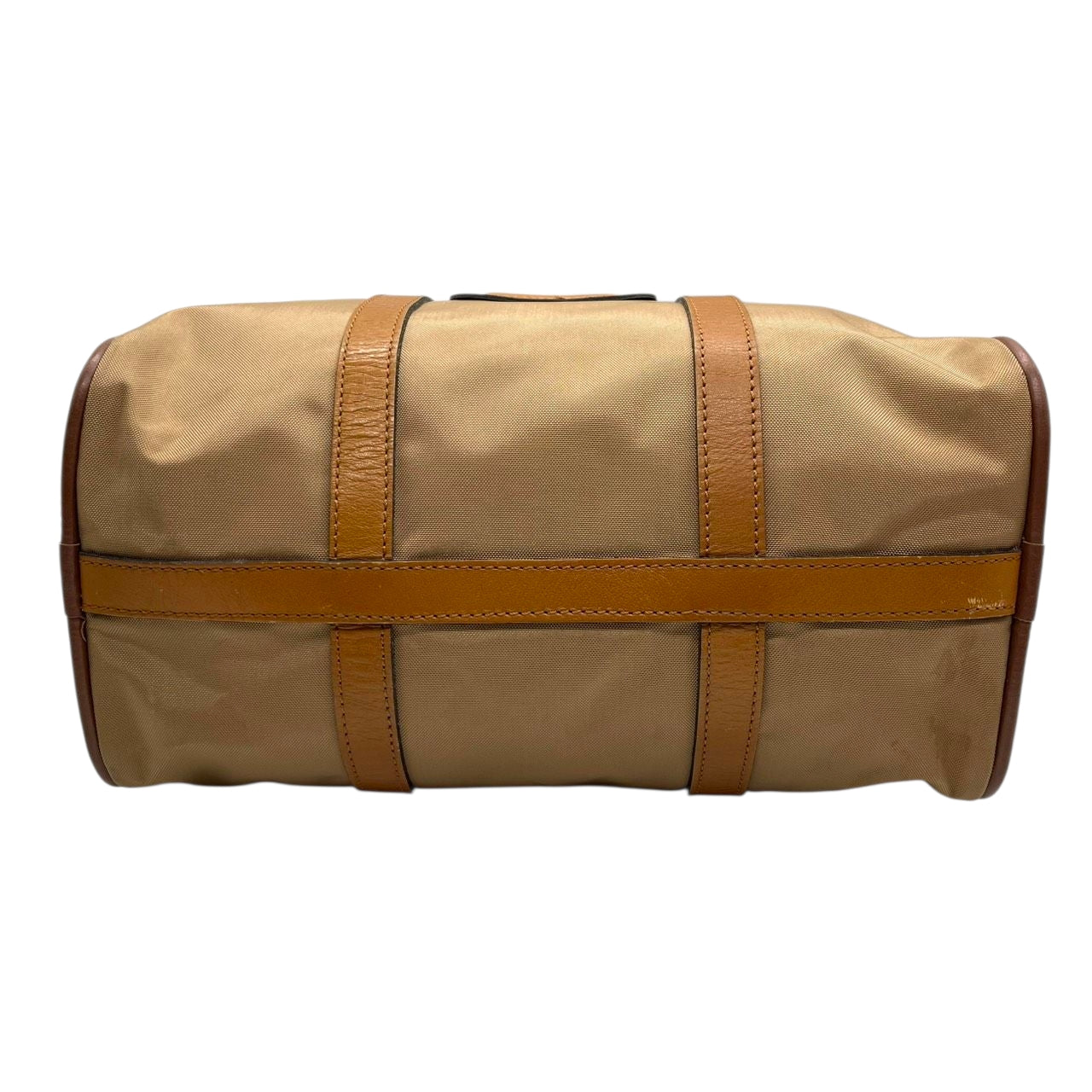 ランセル LANCEL ミニボストンバッグ ハンドバッグ ナイロン レザー バイカラー ベージュ ブラウン レディース メンズ ユニセックス Lロゴ フランス製 クラシック ビンテージ 旅行 トラベルバッグ U1