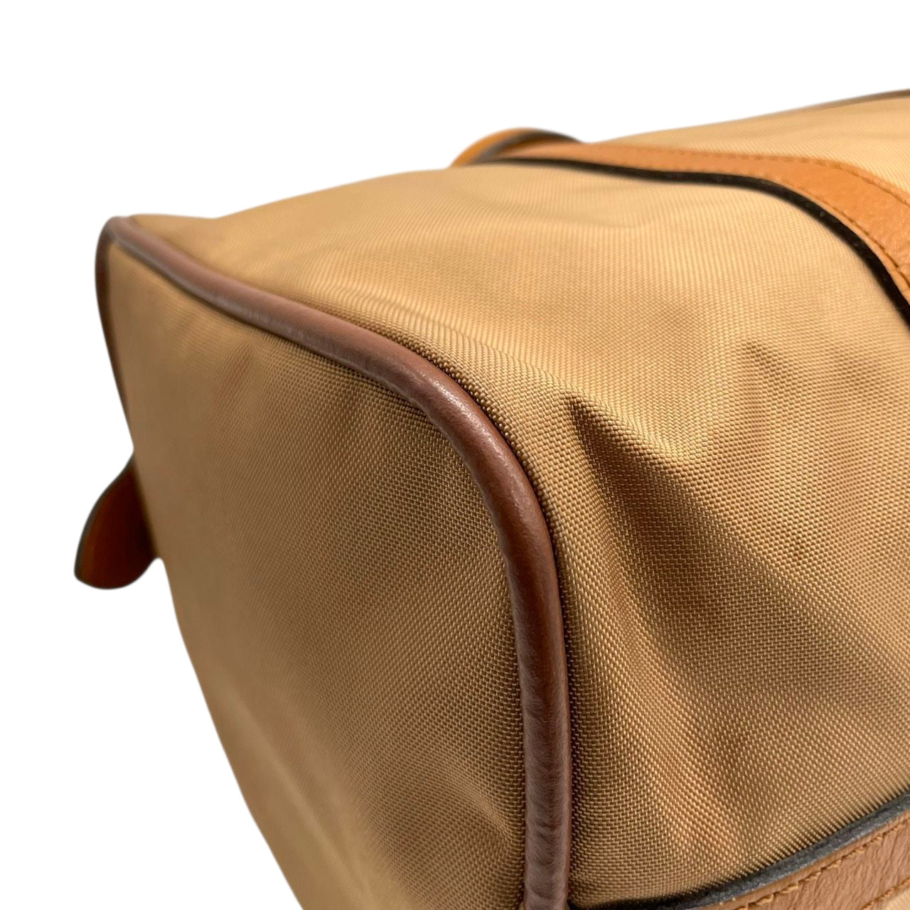 ランセル LANCEL ミニボストンバッグ ハンドバッグ ナイロン レザー バイカラー ベージュ ブラウン レディース メンズ ユニセックス Lロゴ フランス製 クラシック ビンテージ 旅行 トラベルバッグ U1