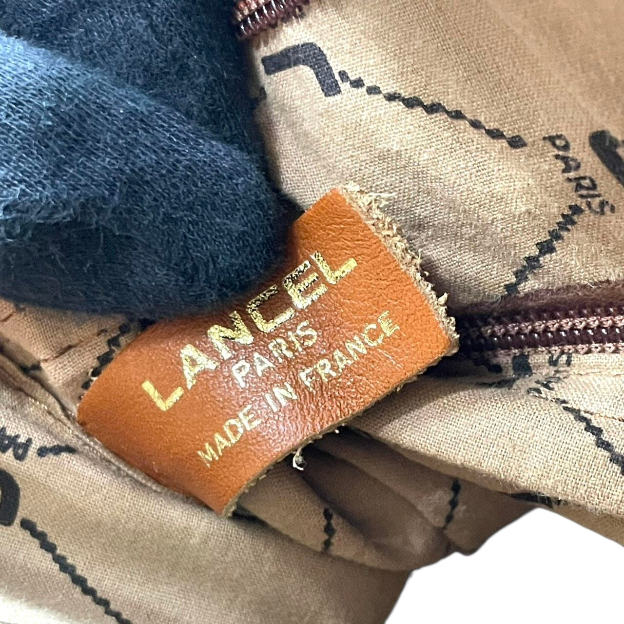 ランセル LANCEL ミニボストンバッグ ハンドバッグ ナイロン レザー バイカラー ベージュ ブラウン レディース メンズ ユニセックス Lロゴ フランス製 クラシック ビンテージ 旅行 トラベルバッグ U1