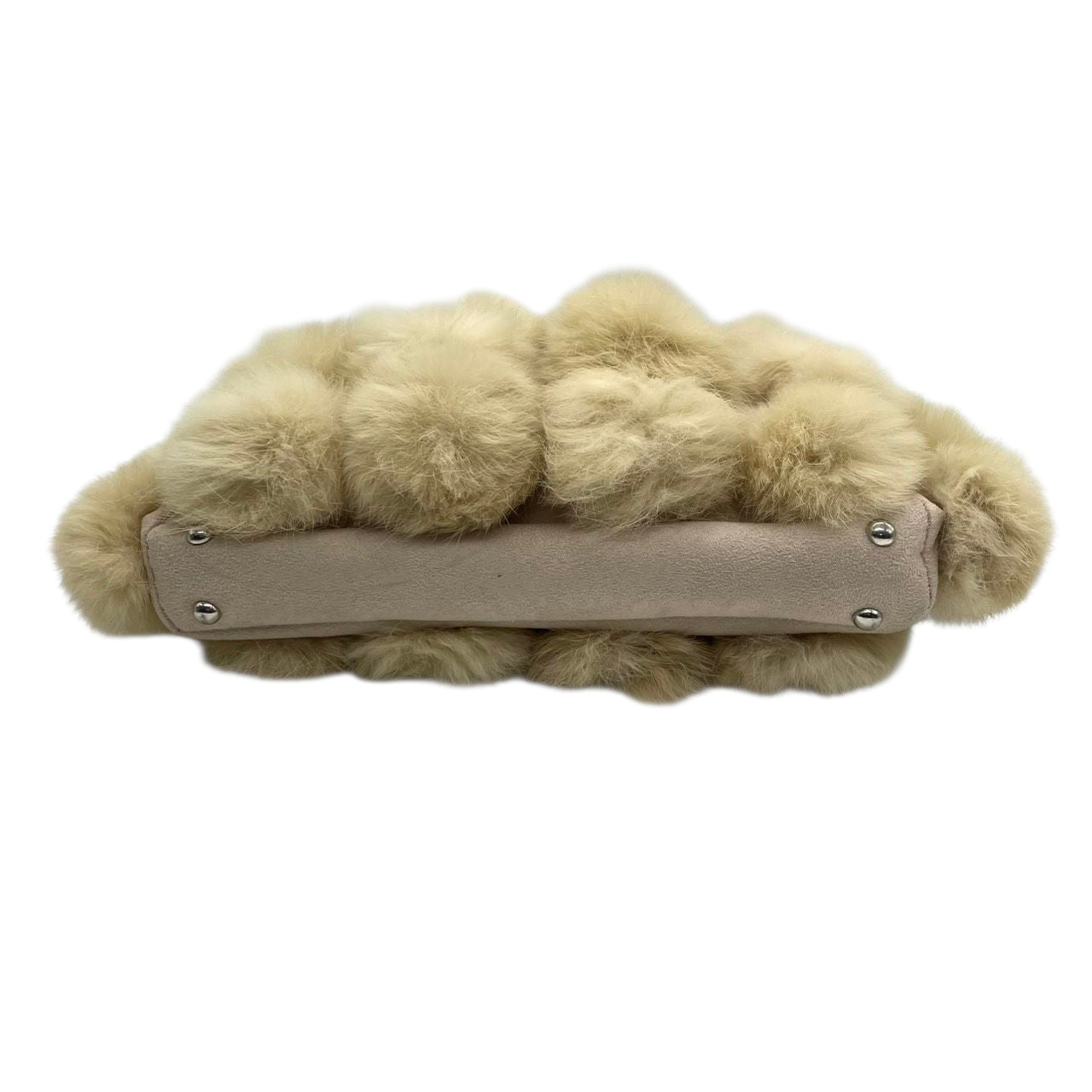 クレージュ ファー チェーンショルダーバッグ ハンドバッグ ポンポン ベージュ レディース courrèges エレガント ゴージャス 秋冬 パーティバッグ ふわふわ もこもこ チェーンストラップ スエード U1