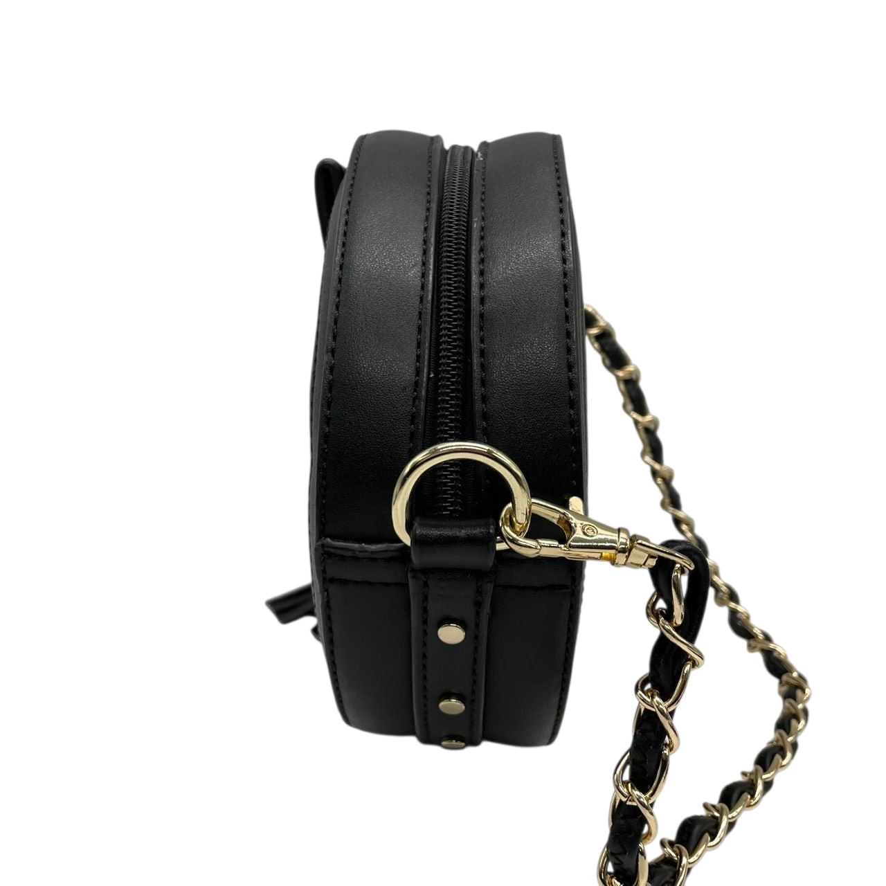 【美品】アルページュストーリー 2WAY チェーンショルダーバッグ ラウンド型 ストロー レザー 黒 レディース Arpege story かごバッグ タッセル 斜め掛け可 サークルバッグ コンパクト エレガント フェミニン U1