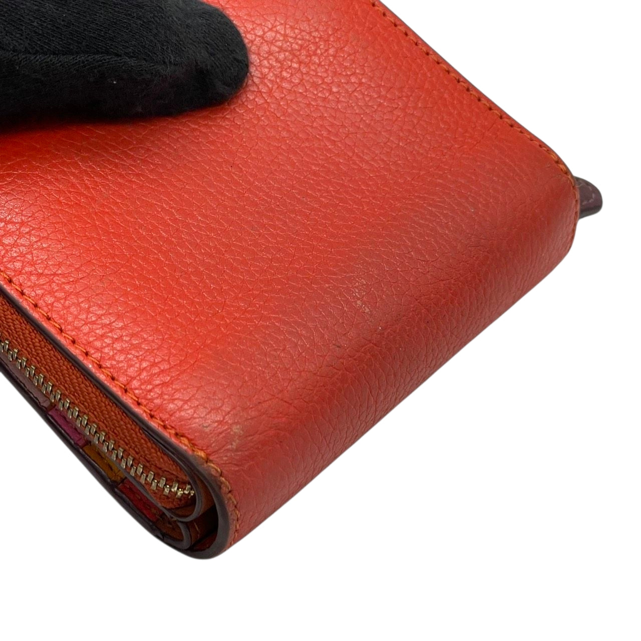 コーチ COACH 二つ折り財布 コンパクトウォレット ラウンドファスナー ジップアラウンド レザー 本革 オレンジ ゴールド金具 レディース ロゴ 馬車 エレガント クラシック m2