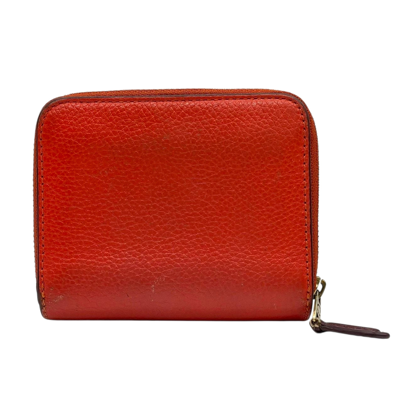 コーチ COACH 二つ折り財布 コンパクトウォレット ラウンドファスナー ジップアラウンド レザー 本革 オレンジ ゴールド金具 レディース ロゴ 馬車 エレガント クラシック m2