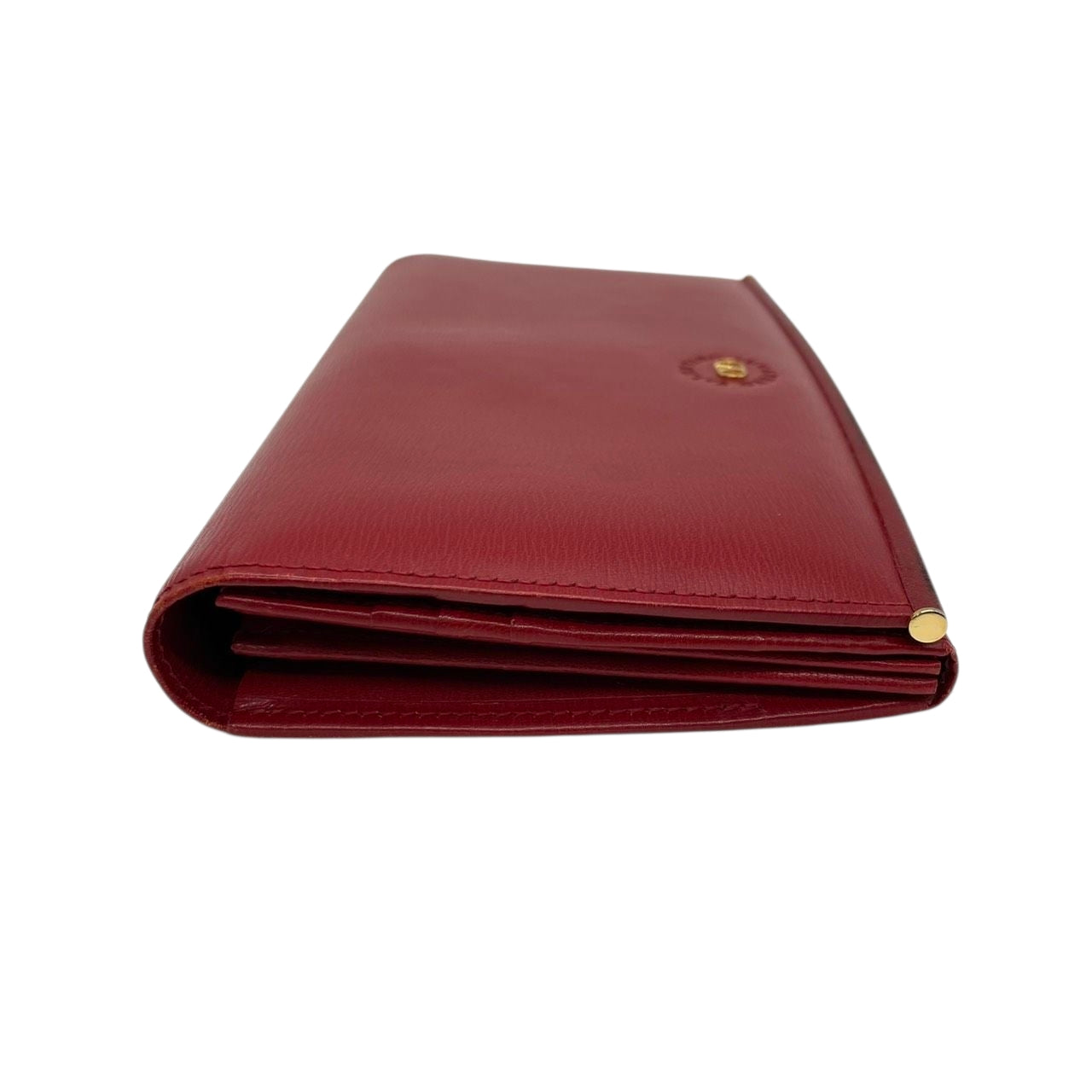 美品 VALENTINO GARAVANI ヴァレンティノガラヴァーニ 長財布 二つ折り ウォレット フラップ かぶせ Vロゴ ゴールド金具 レザー 本革 レッド 赤 レディース エレガント クラシック 高級 m2
