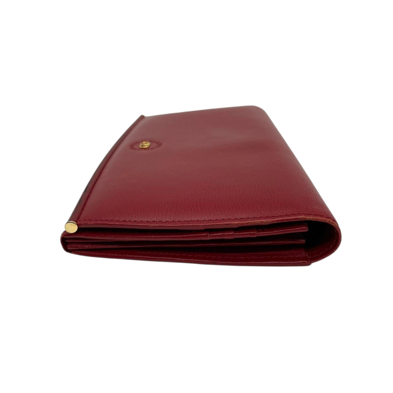 美品 VALENTINO GARAVANI ヴァレンティノガラヴァーニ 長財布 二つ折り ウォレット フラップ かぶせ Vロゴ ゴールド金具 レザー 本革 レッド 赤 レディース エレガント クラシック 高級 m2