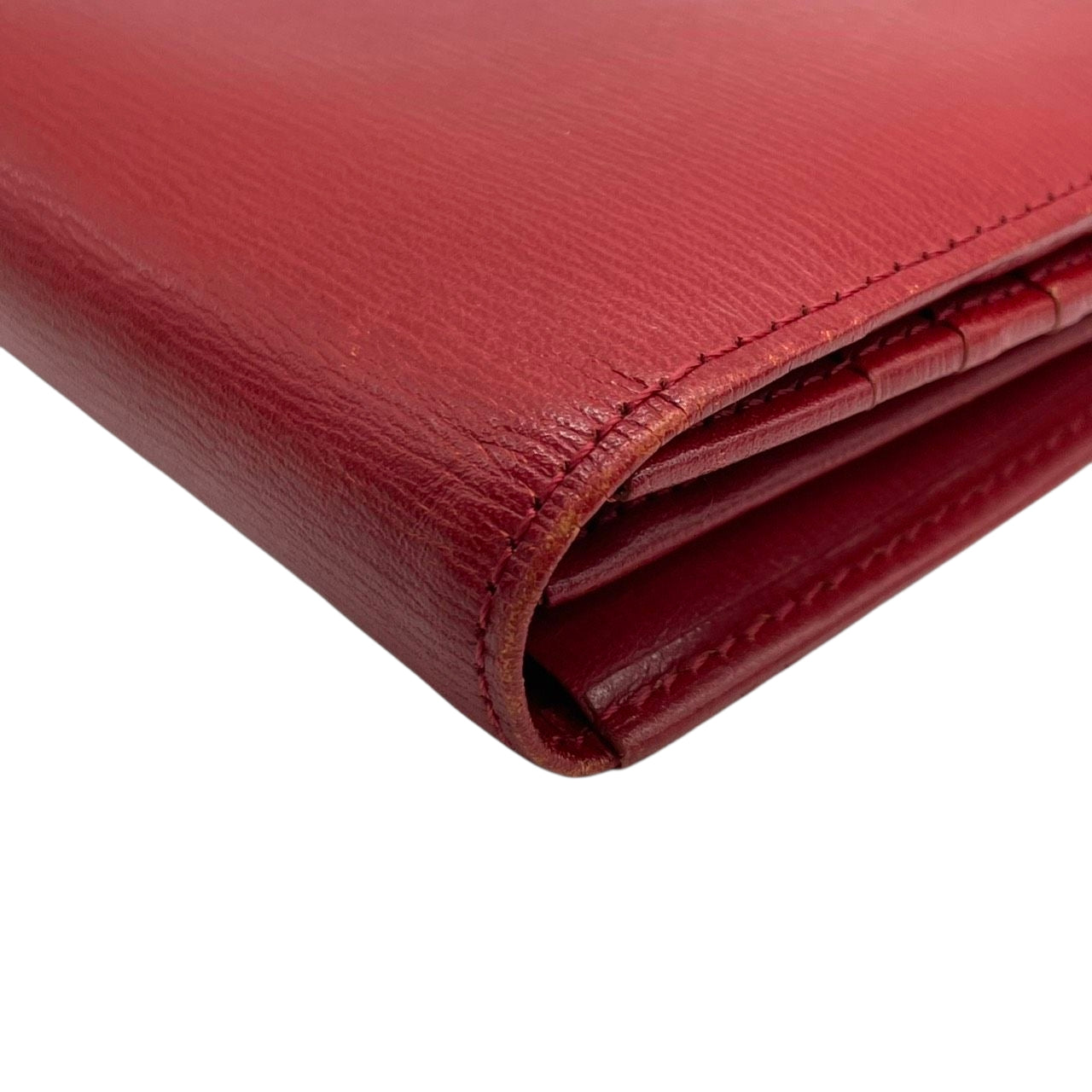 美品 VALENTINO GARAVANI ヴァレンティノガラヴァーニ 長財布 二つ折り ウォレット フラップ かぶせ Vロゴ ゴールド金具 レザー 本革 レッド 赤 レディース エレガント クラシック 高級 m2