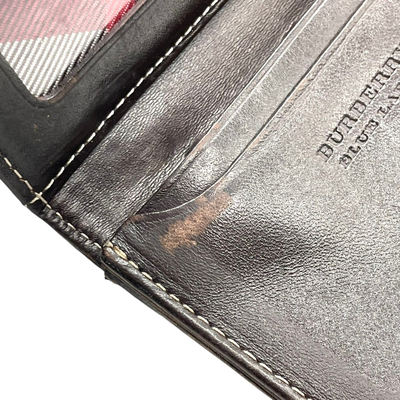 BURBERRY BLUE LABEL バーバリーブルーレーベル 三つ折り財布 コンパクトウォレット チェック柄 プレートロゴ シルバー金具 ナイロン レザー ブラウン マルチカラー レディース クラシック m2