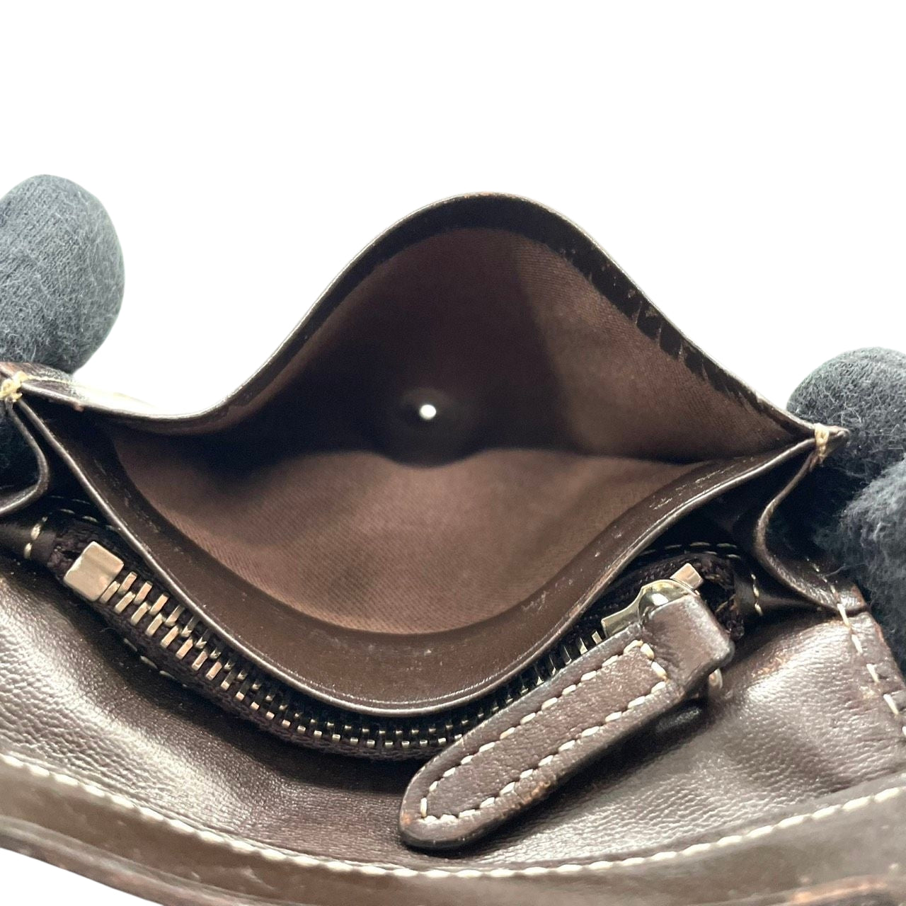 BURBERRY BLUE LABEL バーバリーブルーレーベル 三つ折り財布 コンパクトウォレット チェック柄 プレートロゴ シルバー金具 ナイロン レザー ブラウン マルチカラー レディース クラシック m2