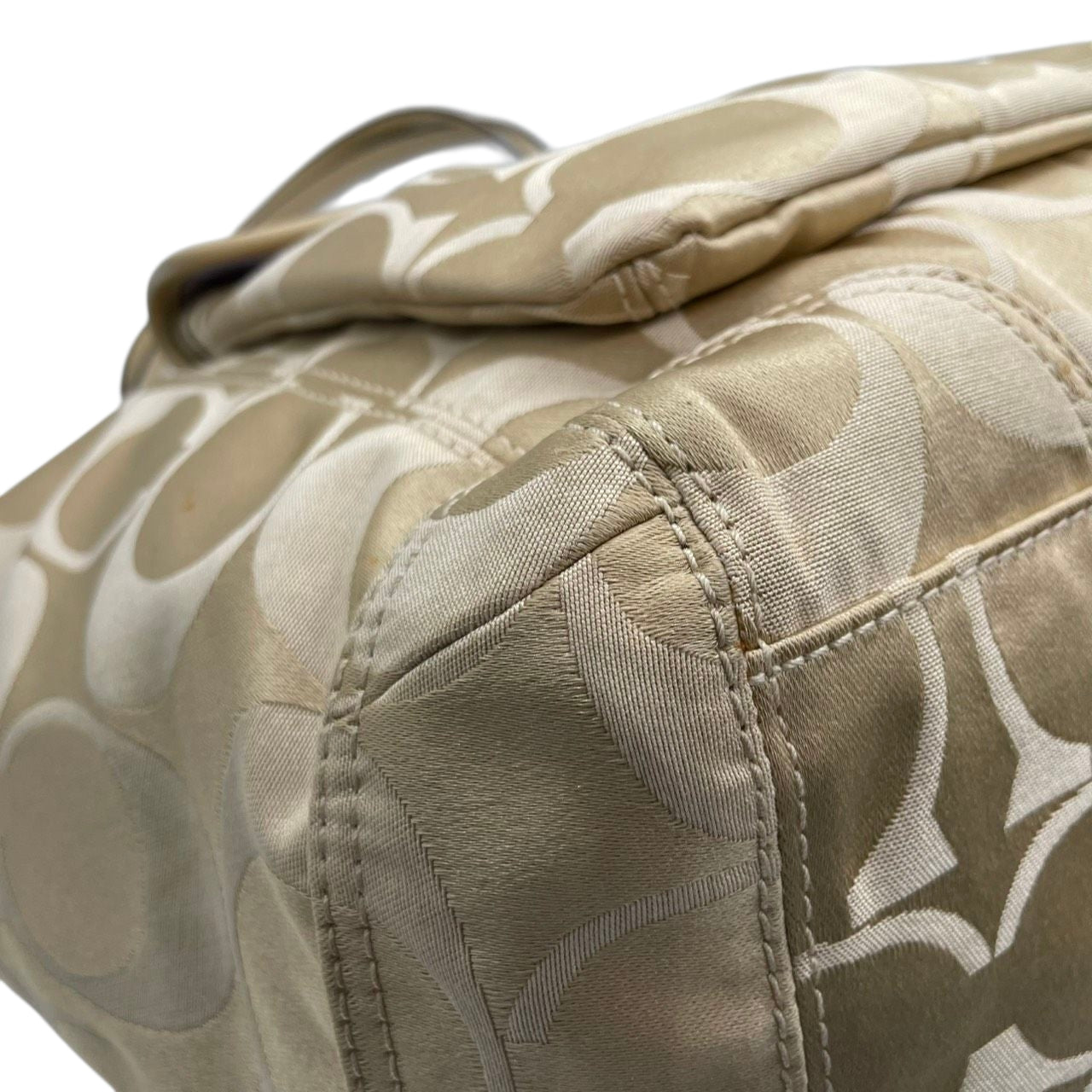 【美品】コーチ COACH ギャラリー トートバッグ ショルダーバッグ シグネチャー 2WAY ワンショルダー 斜め掛け可 自立可 キャンバス レザー ベージュ A4収納可 大容量 レディース エレガント 13140 s85