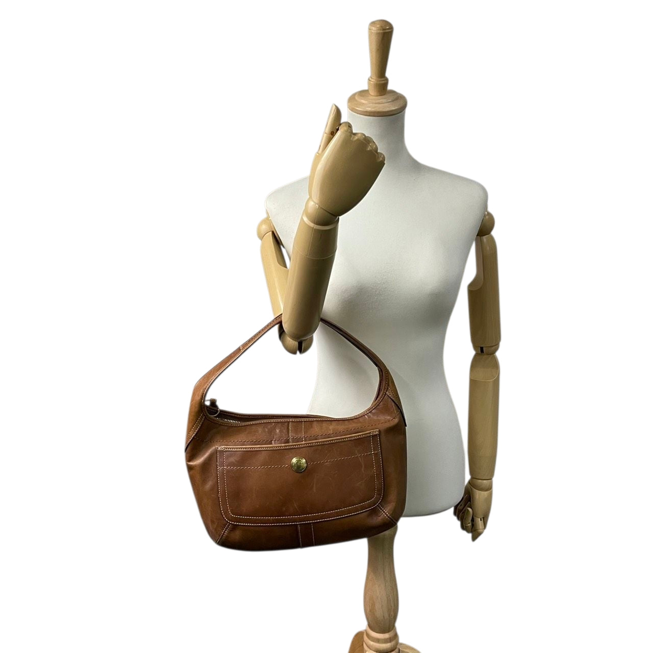 コーチ COACH ショルダーバッグ ワンショルダー ハンドバッグ ホーボー 自立可 レザー 本革 ブラウン 茶色 ゴールド金具 クラシック ビンテージ レディース 通勤 通学 カジュアル エレガント 11288 s85