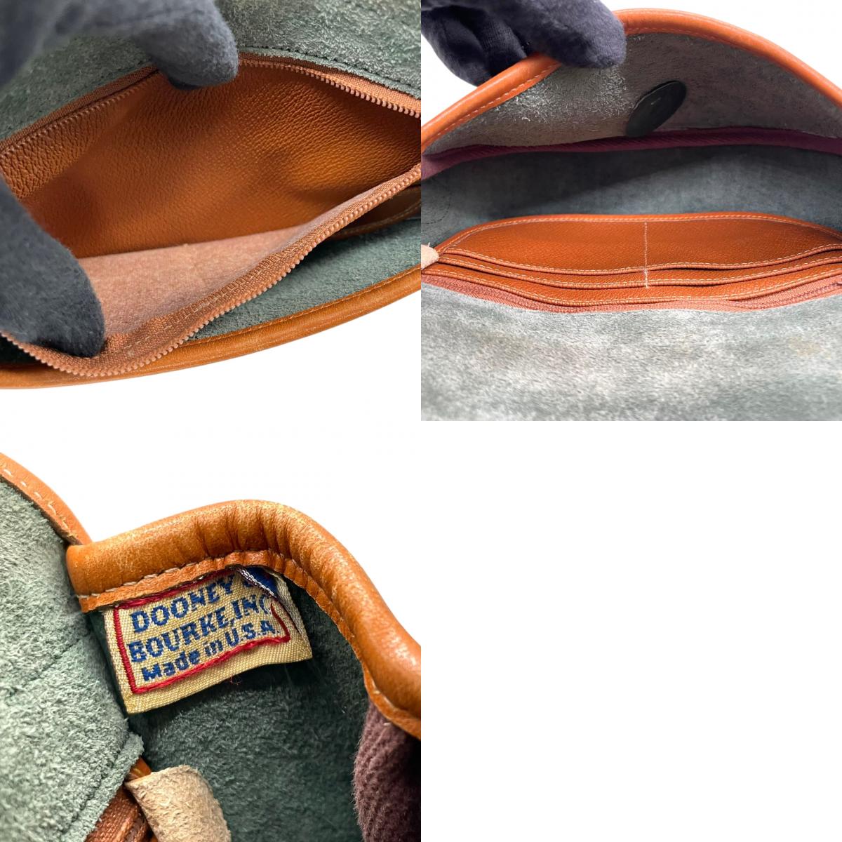 ドゥーニーアンドバーク ショルダーバッグ ポシェット 斜め掛け可 All-Weather Leather オールウェザーレザー USA製 ビンテージ クラシック レザー 本革 グリーン ブラウン ターンロック レディース レトロ s85