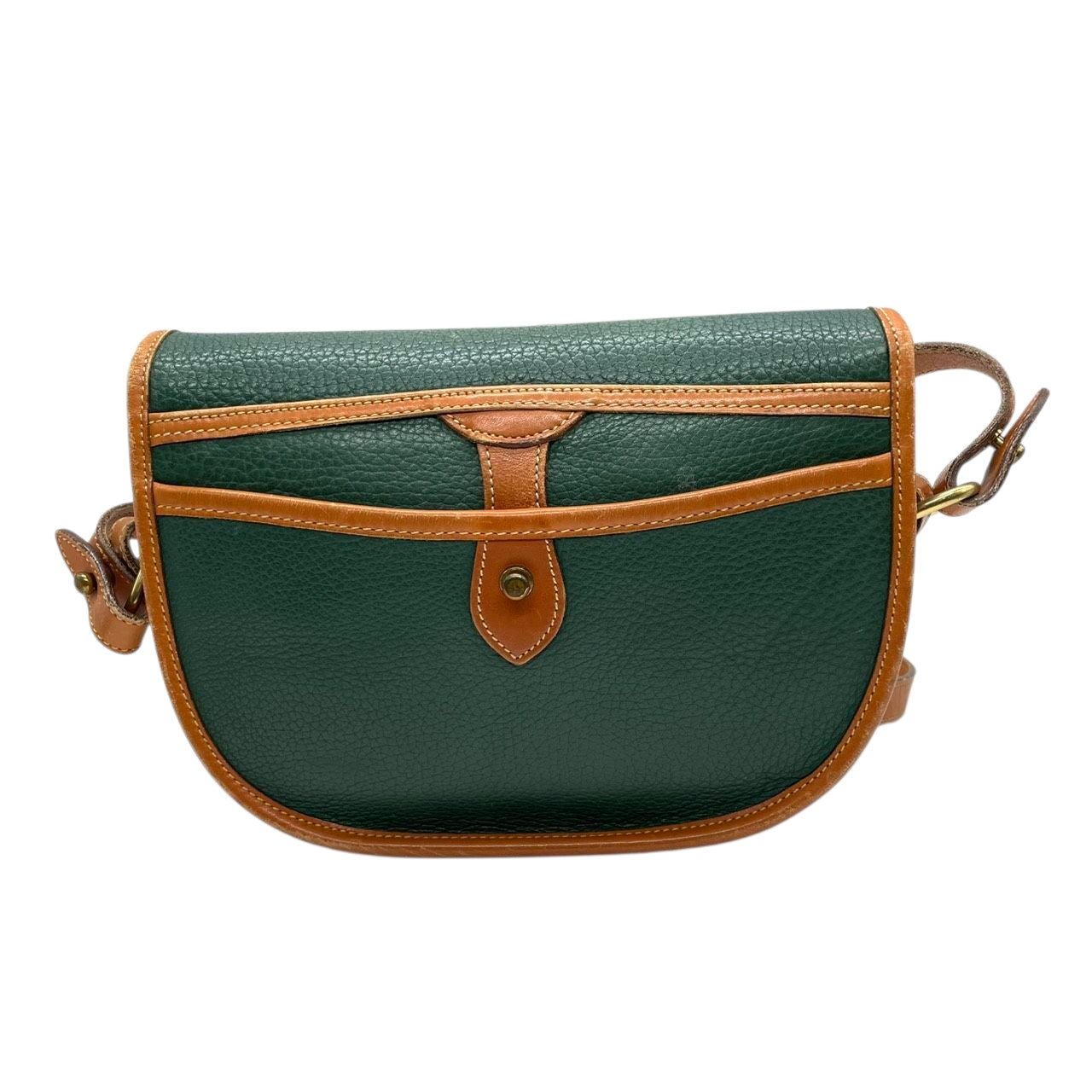 ドゥーニーアンドバーク ショルダーバッグ ポシェット 斜め掛け可 All-Weather Leather オールウェザーレザー USA製 ビンテージ クラシック レザー 本革 グリーン ブラウン ターンロック レディース レトロ s85