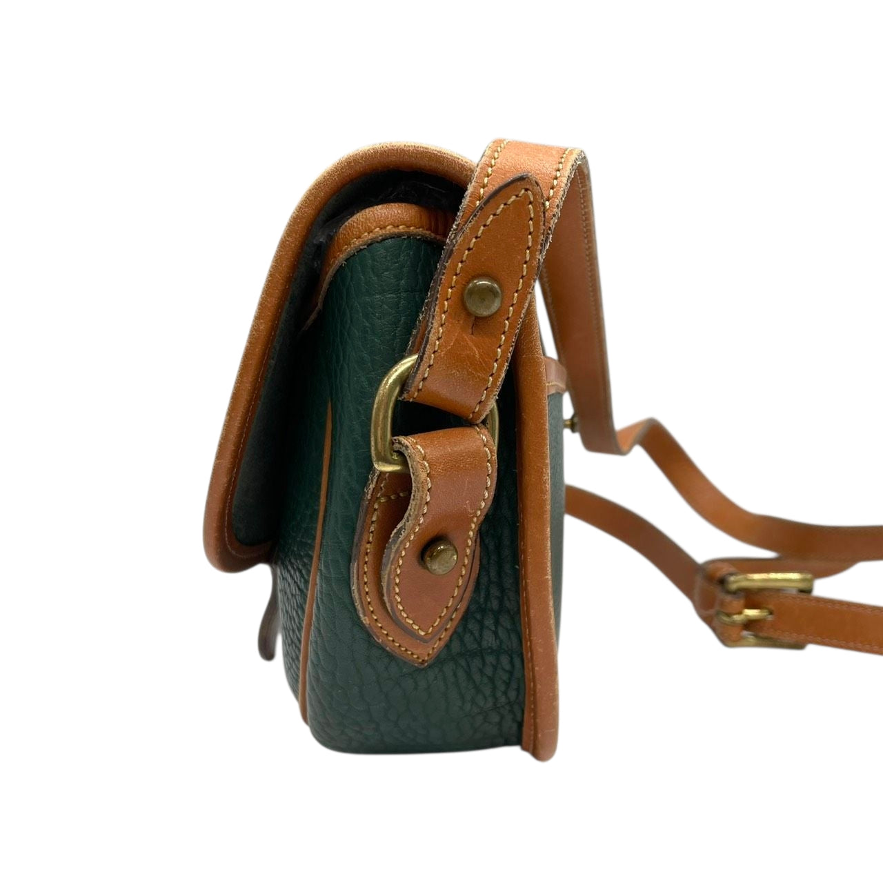 ドゥーニーアンドバーク ショルダーバッグ ポシェット 斜め掛け可 All-Weather Leather オールウェザーレザー USA製 ビンテージ クラシック レザー 本革 グリーン ブラウン ターンロック レディース レトロ s85