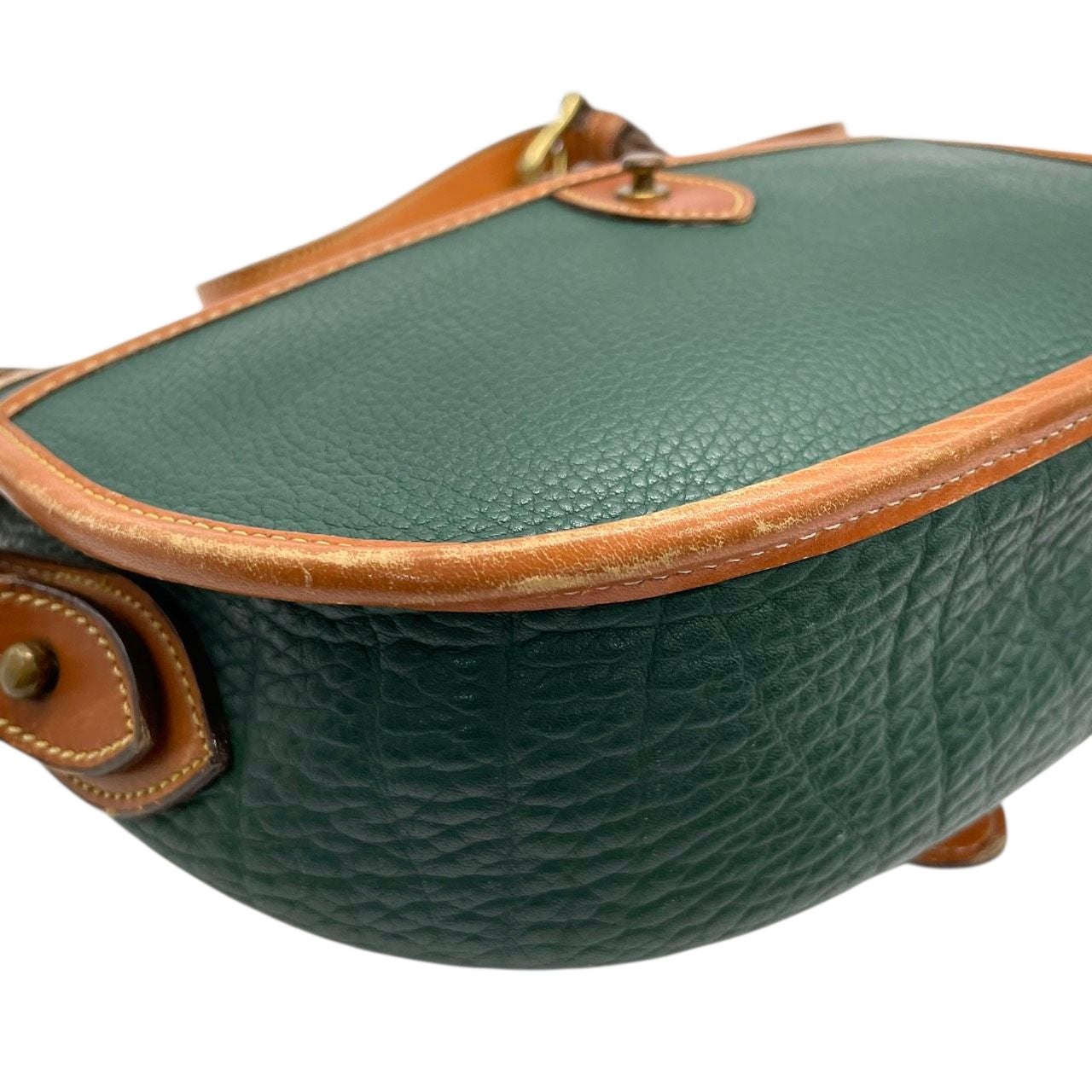 ドゥーニーアンドバーク ショルダーバッグ ポシェット 斜め掛け可 All-Weather Leather オールウェザーレザー USA製 ビンテージ クラシック レザー 本革 グリーン ブラウン ターンロック レディース レトロ s85