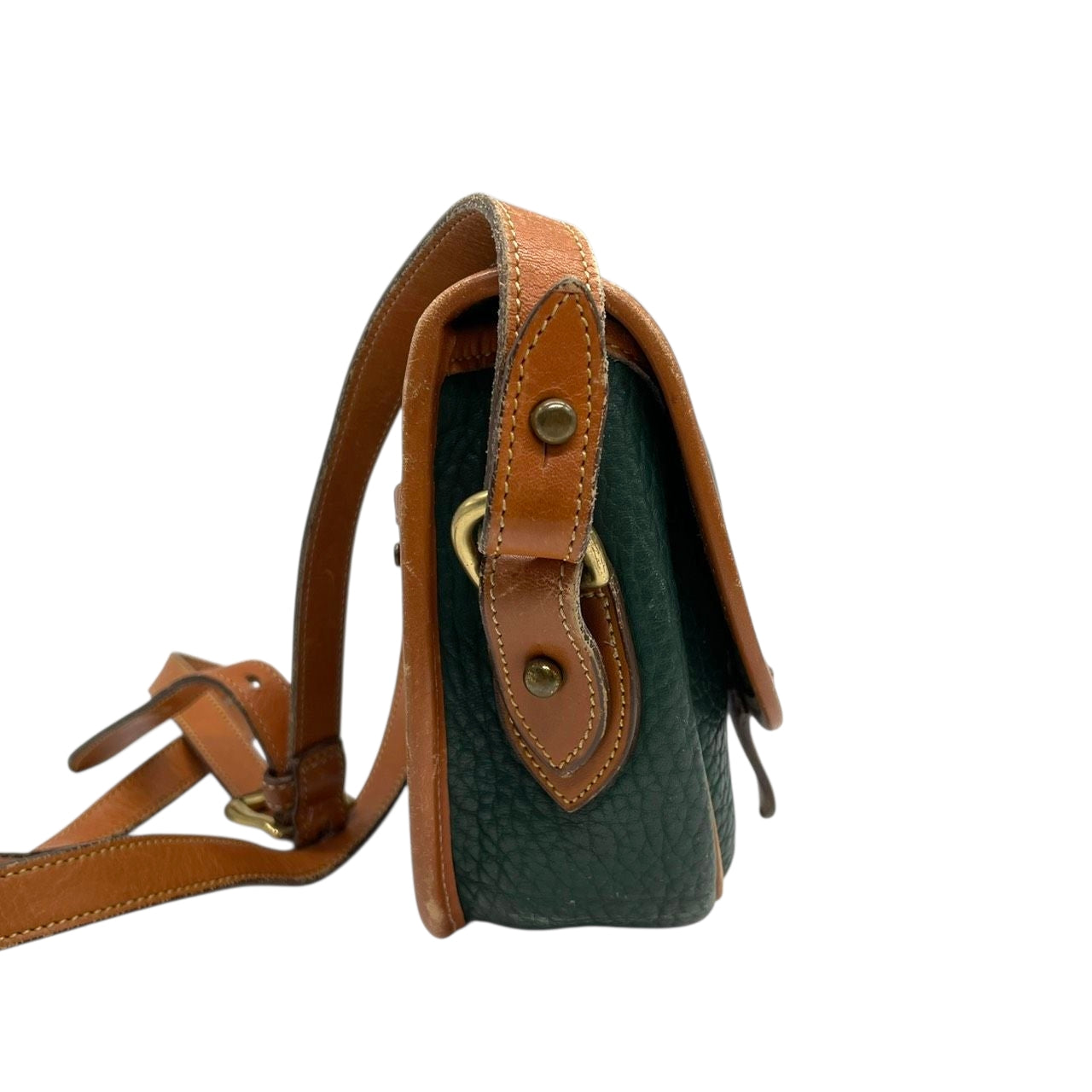 ドゥーニーアンドバーク ショルダーバッグ ポシェット 斜め掛け可 All-Weather Leather オールウェザーレザー USA製 ビンテージ クラシック レザー 本革 グリーン ブラウン ターンロック レディース レトロ s85