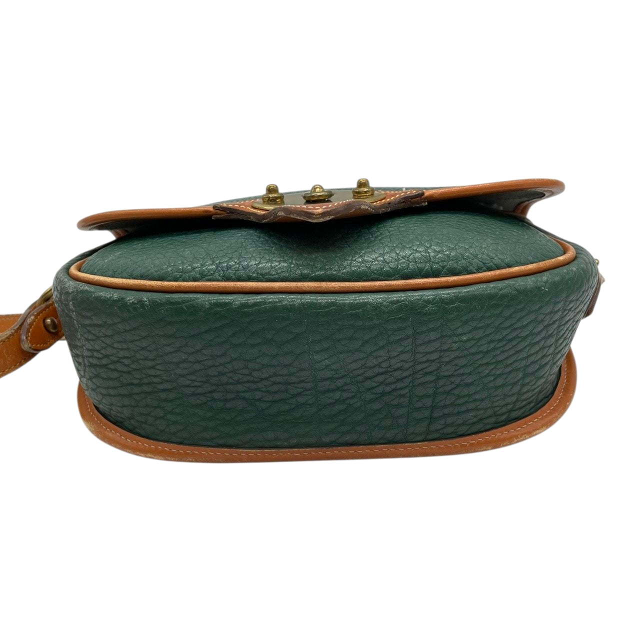 ドゥーニーアンドバーク ショルダーバッグ ポシェット 斜め掛け可 All-Weather Leather オールウェザーレザー USA製 ビンテージ クラシック レザー 本革 グリーン ブラウン ターンロック レディース レトロ s85