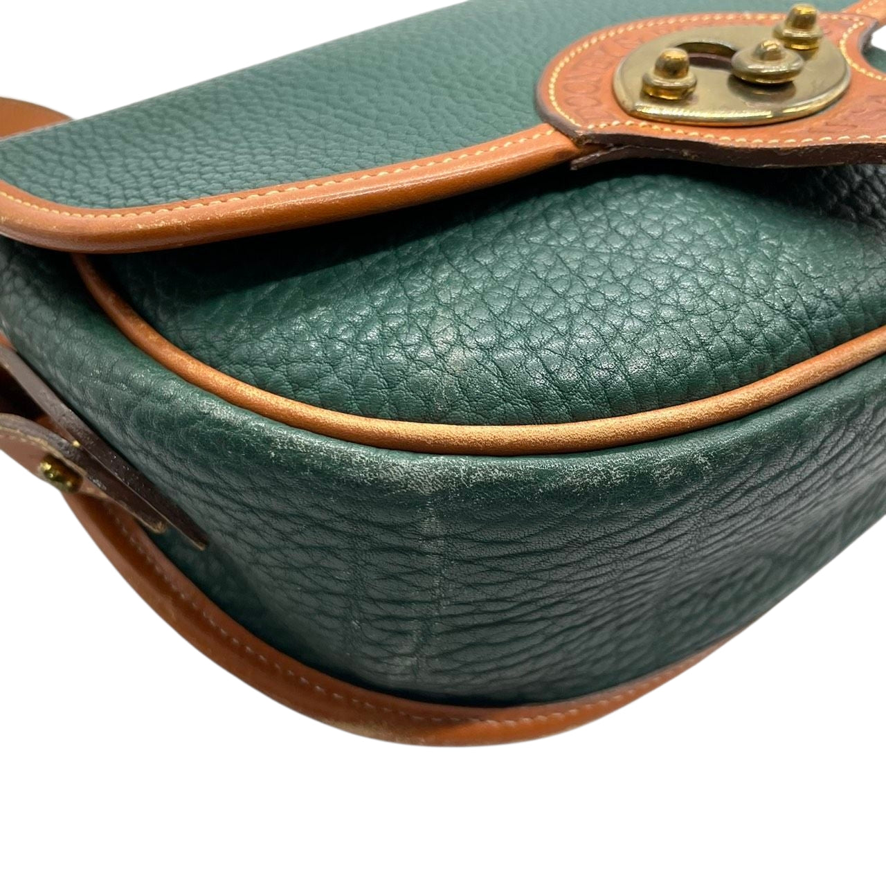 ドゥーニーアンドバーク ショルダーバッグ ポシェット 斜め掛け可 All-Weather Leather オールウェザーレザー USA製 ビンテージ クラシック レザー 本革 グリーン ブラウン ターンロック レディース レトロ s85