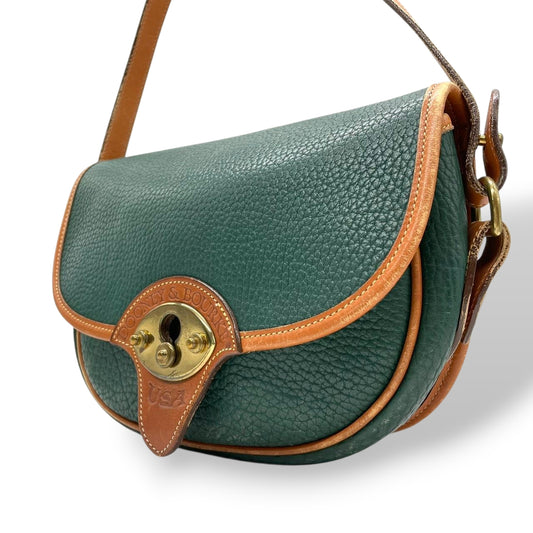 ドゥーニーアンドバーク ショルダーバッグ ポシェット 斜め掛け可 All-Weather Leather オールウェザーレザー USA製 ビンテージ クラシック レザー 本革 グリーン ブラウン ターンロック レディース レトロ s85