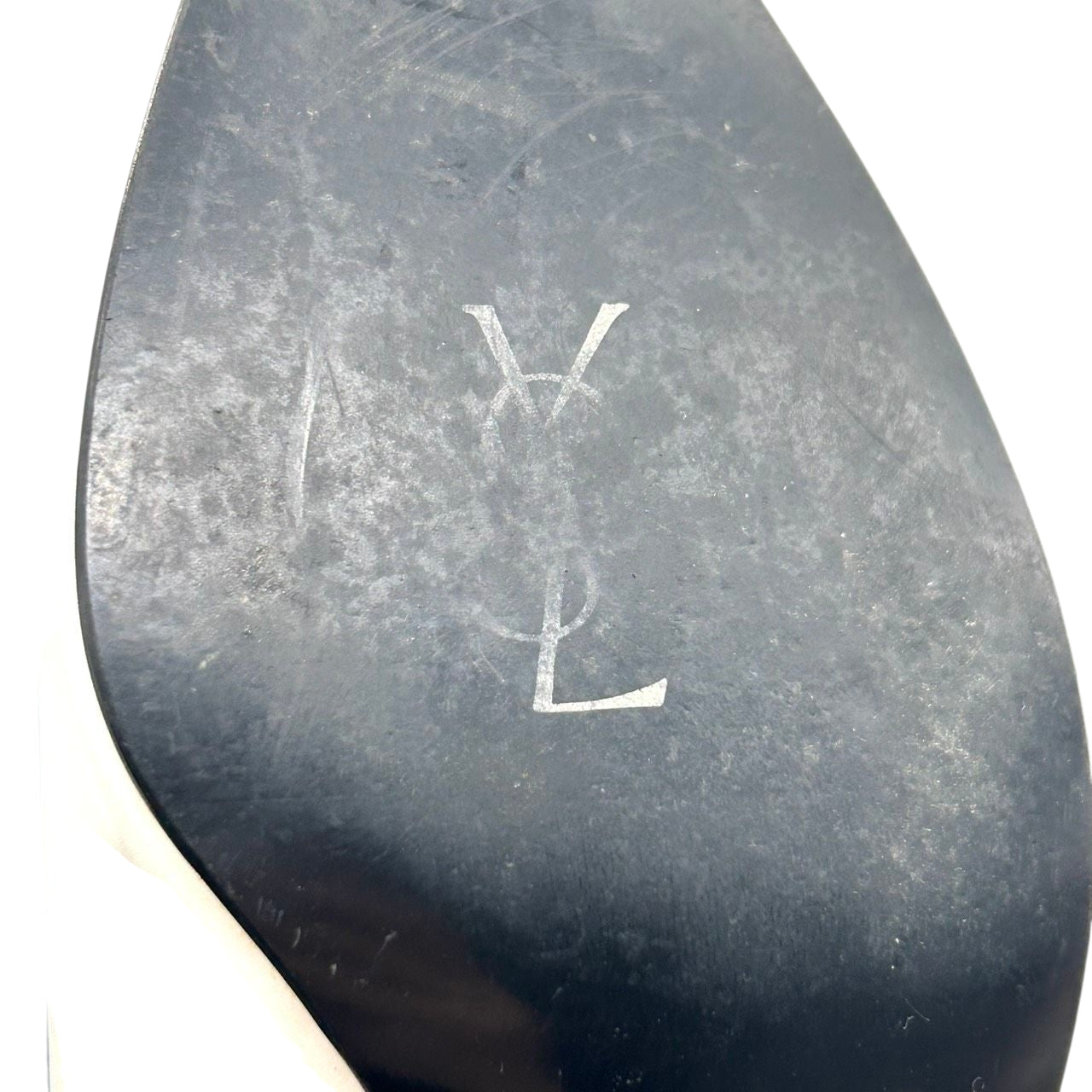 イヴサンローラン YSL パンプス ポインテッドトゥ プレーン レザー 本革 オフホワイト アイボリー 36 23cm ヴィンテージ クラシック YSLロゴ レディース ハイヒール エレガント フェミニン フォーマル オフィス ビジネス 通勤 CT1