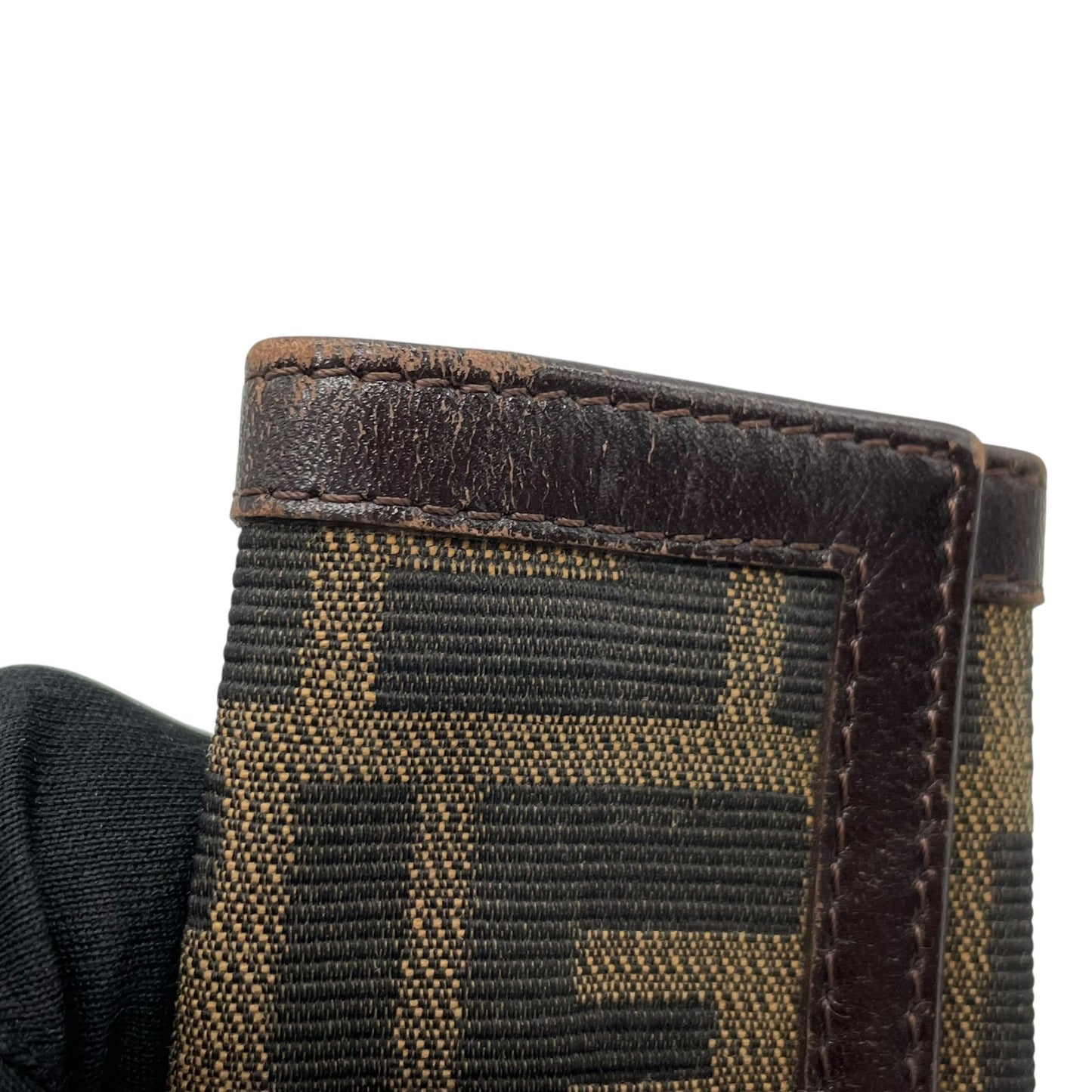 FENDI フェンディ ズッカ柄 6連キーケース キャンバス レザー 茶 ブラウン シルバー金具 FF柄 ヴィンテージ メンズ レディース M2