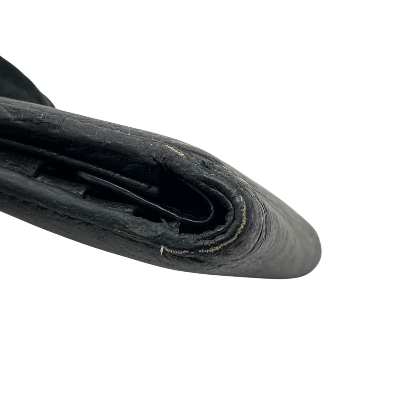 Maison Margiela マルジェラ 二つ折り財布 コンパクト ミニ財布 黒 ブラック レザー S56UI0140 カレンダータグ 4ステッチ メンズ レディース M5