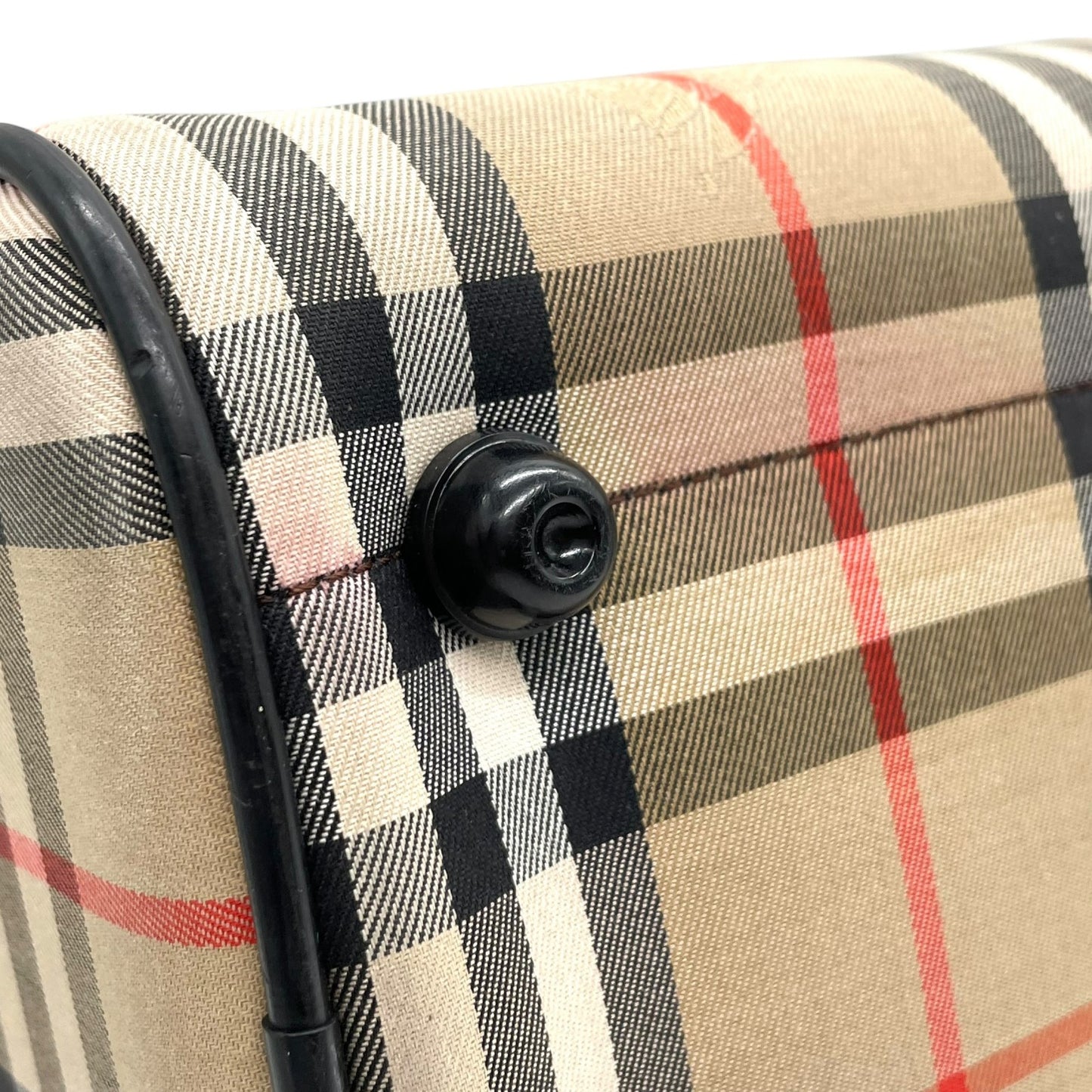 美品 Burberry バーバリー ノバチェック シャドーホース ミニボストン ハンドバッグ ベージュ ブラック キャンバス レザー ゴールド金具 ホースロゴ レディース ヴィンテージ E