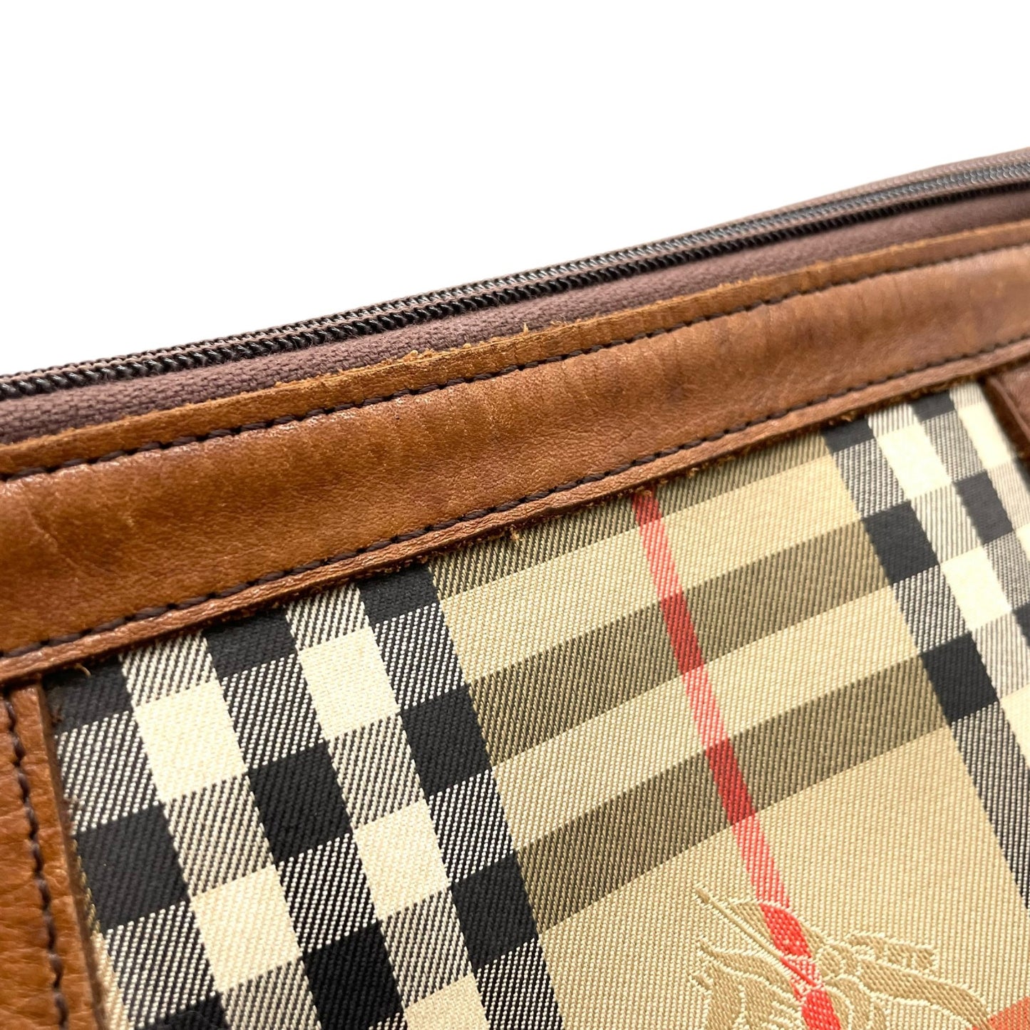 美品 BURBERRY バーバリー ボストンバッグ ノバチェック ホースロゴ シャドーホース ブラウン ベージュ キャンバス レザー ゴールド金具 メンズ レディース C