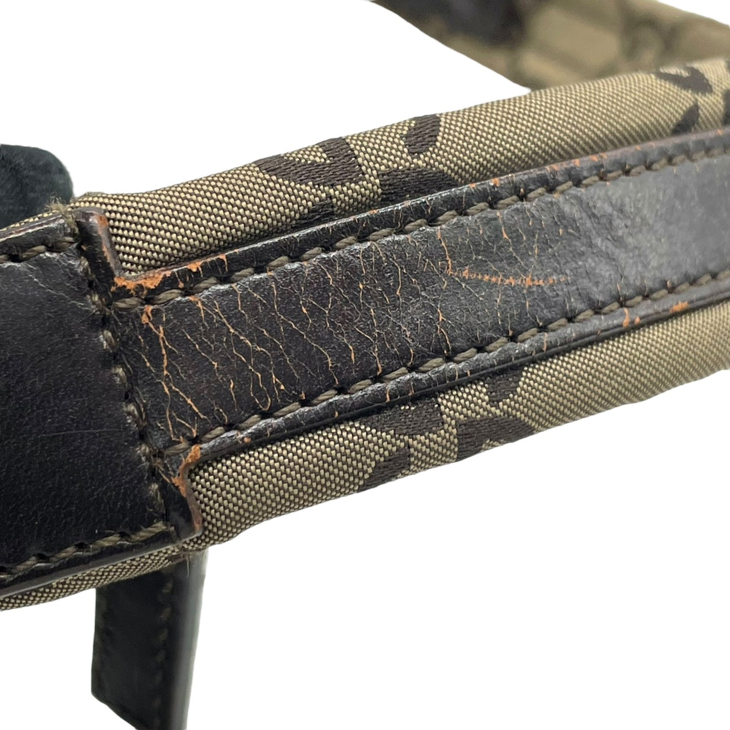 美品 GUCCI グッチ GGキャンバス ワンショルダーバッグ ハンドバッグ カーキ ブラウン キャンバス レザー シルバー金具 GG柄 ダブルポケット レディース K6