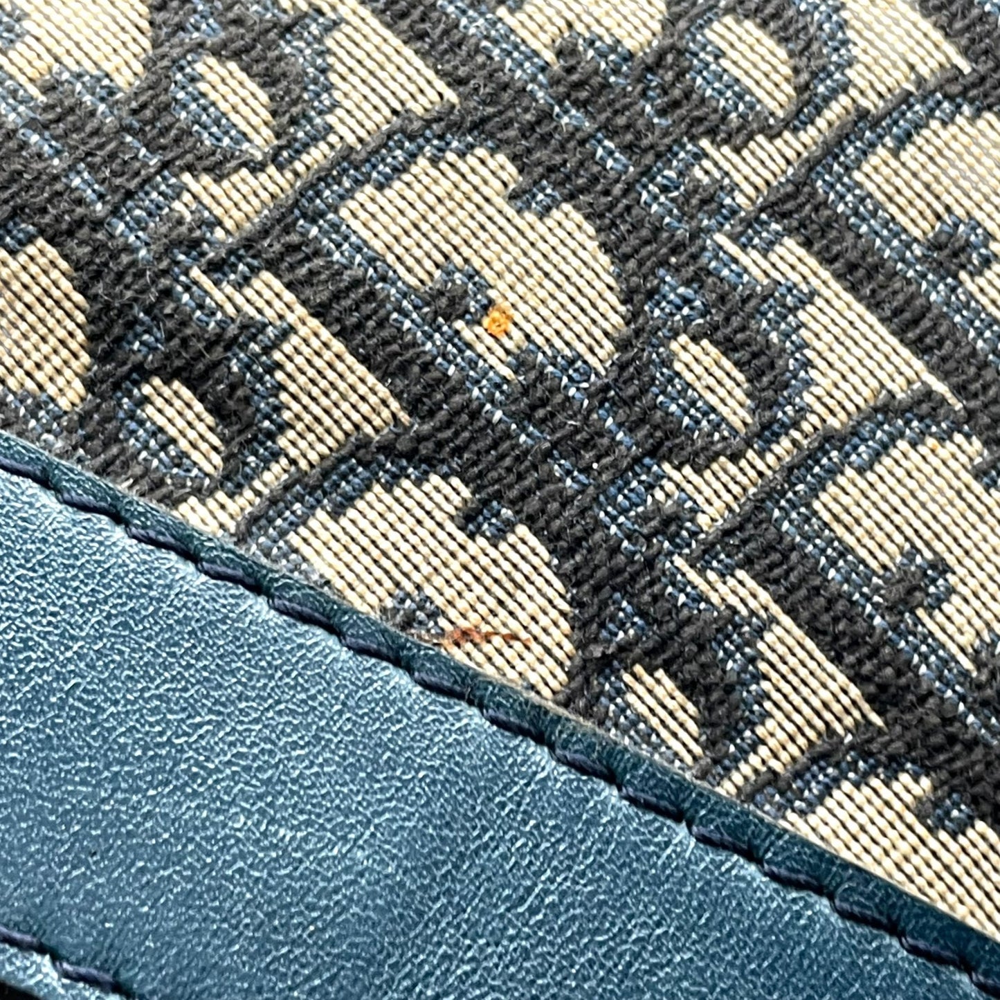 Christian Dior クリスチャンディオール トロッター ボストンバッグ 紺 ネイビー ベージュ キャンバス レザー シルバー金具 メンズ レディース ヴィンテージ Z4