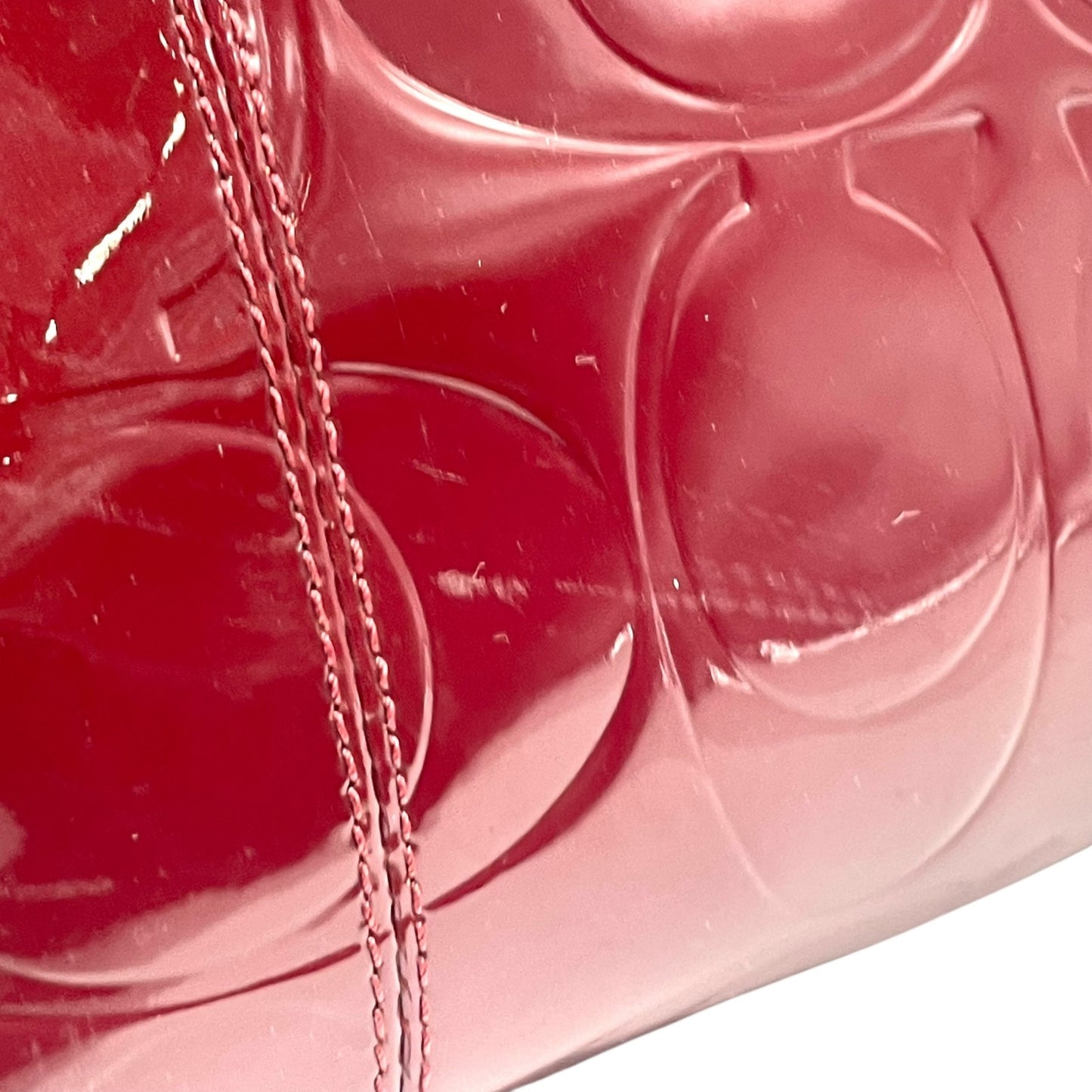 コーチ COACH トートバッグ シグネチャー エナメル レザー ボルドー ワインレッド 赤 レディース 肩掛け可能 S84