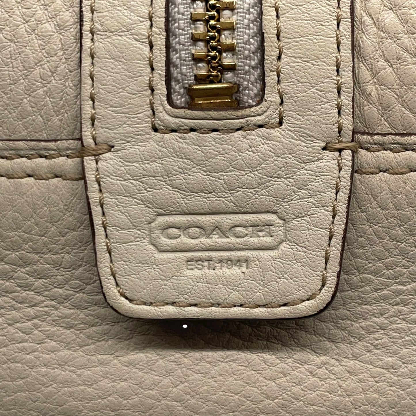 コーチ COACH ハンドバッグ レザー 白 ホワイト系 チャーム タグ付き フリンジ レディース T3