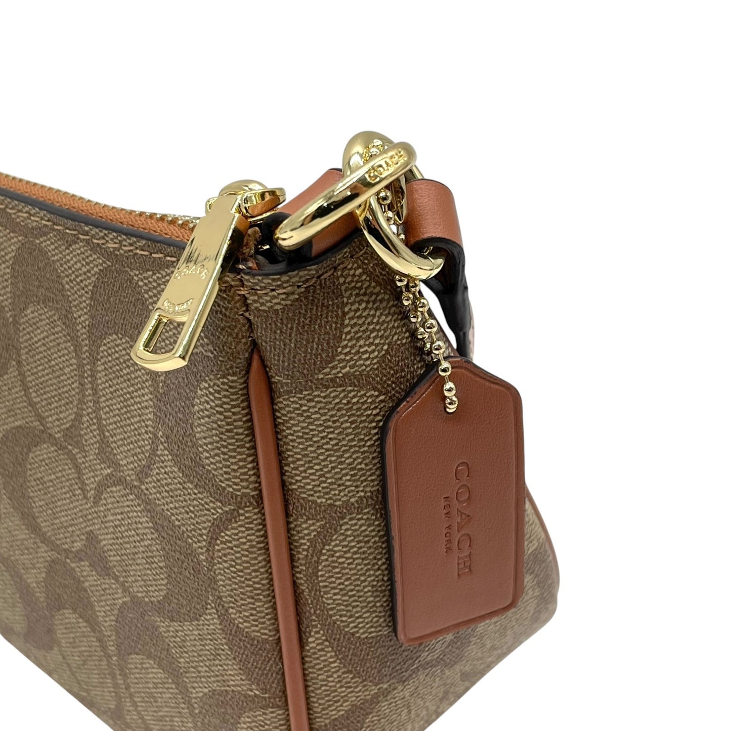 未使用級 美品 コーチ COACH シグネチャー 2WAY ショルダーバッグ ハンドバッグ ワンショルダー 2WAY 茶色 ブラウン 金金具 ゴールド金具 レディース A5