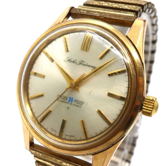 【稼働品】seiko セイコー セイコーシャ クロノス J13048 自動巻き 21石 腕時計 メンズ ゴールド シルバー文字盤 ヴィンテージ アナログ アンティーク クラシックデザイン Diashock 昭和レトロ 日本製 WATER PROOF G4